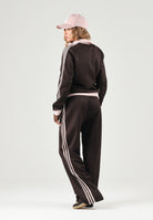 ADIDAS ORIGINALS Felpa con zip CLASSIC TRACK TOP Aurora Coffee, marrone e rosa cipria da donna LC6503 . ADIDAS ORIGINALS 