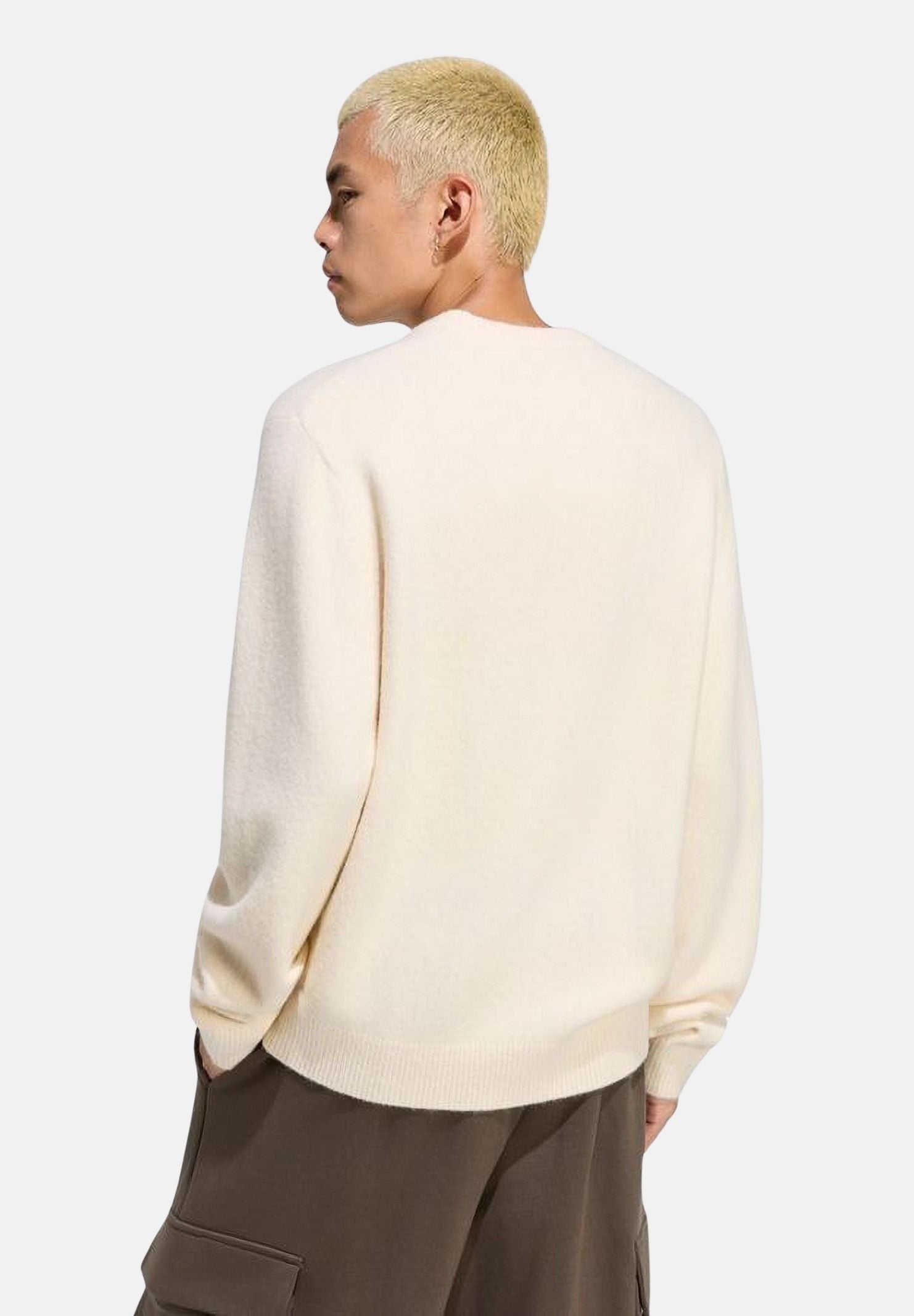 ADIDAS ORIGINALS Maglione TREFOIL ESSENTIALS FULLY KNIT crema per uomo e donna LC7652 . ADIDAS ORIGINALS 