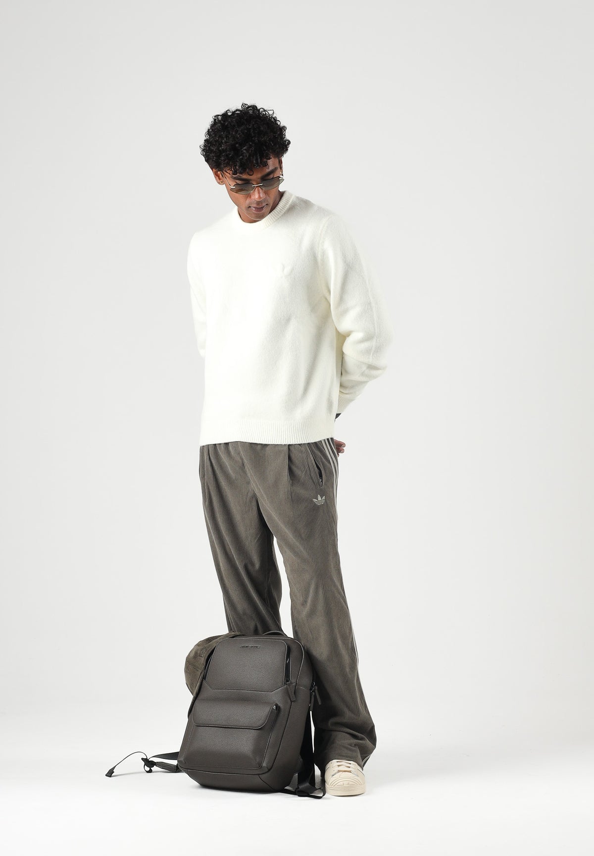 ADIDAS ORIGINALS Maglione TREFOIL ESSENTIALS FULLY KNIT crema per uomo e donna LC7652 . ADIDAS ORIGINALS 