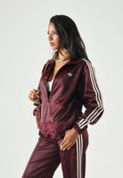 ADIDAS ORIGINALS Felpa con zip Firebird bordeaux da donna LD1804 . ADIDAS ORIGINALS 