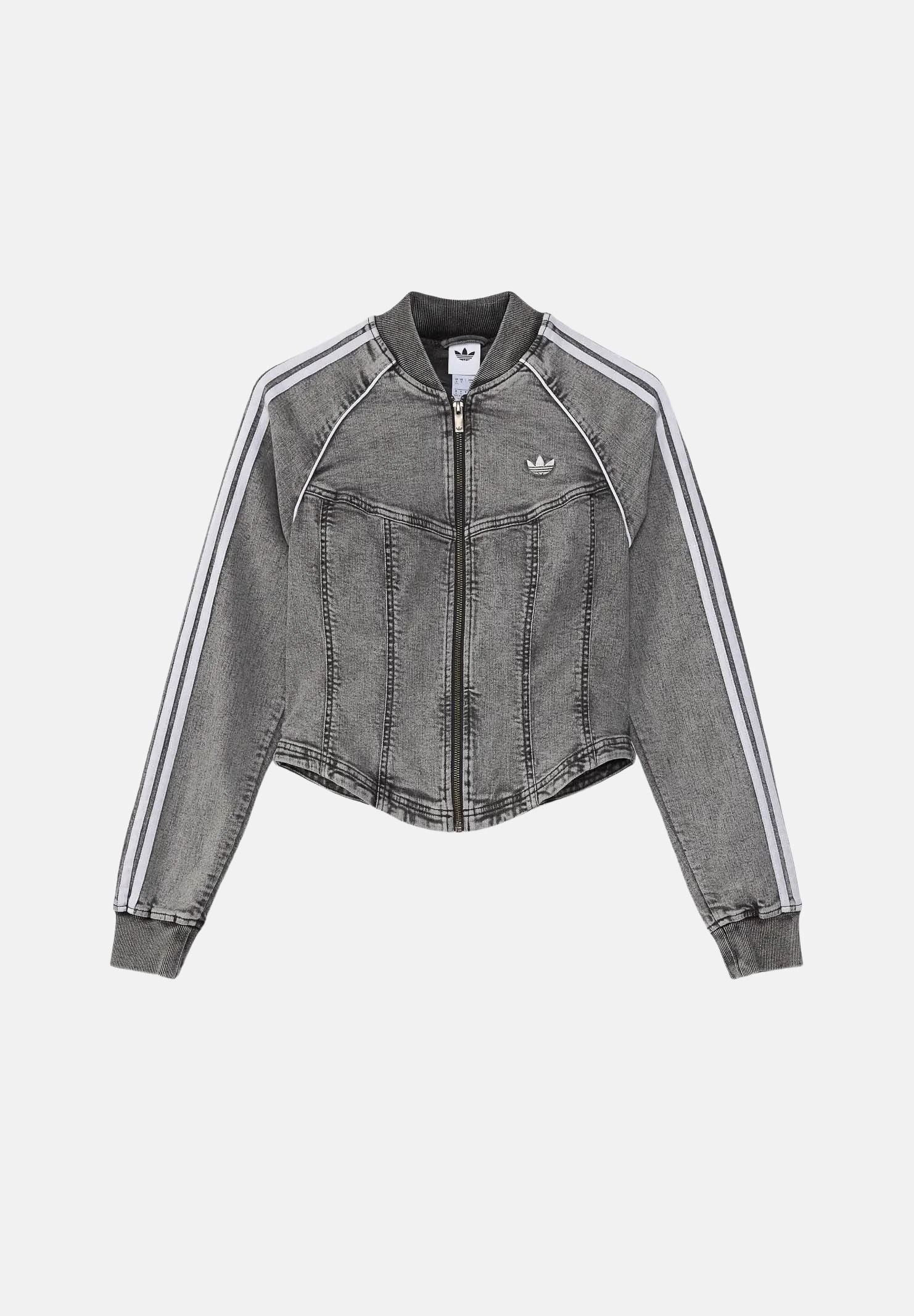 ADIDAS ORIGINALS Giubbotto di jeans SUPERSTAR DENIM CORSET grigio denim da donna LF3779 . ADIDAS ORIGINALS 