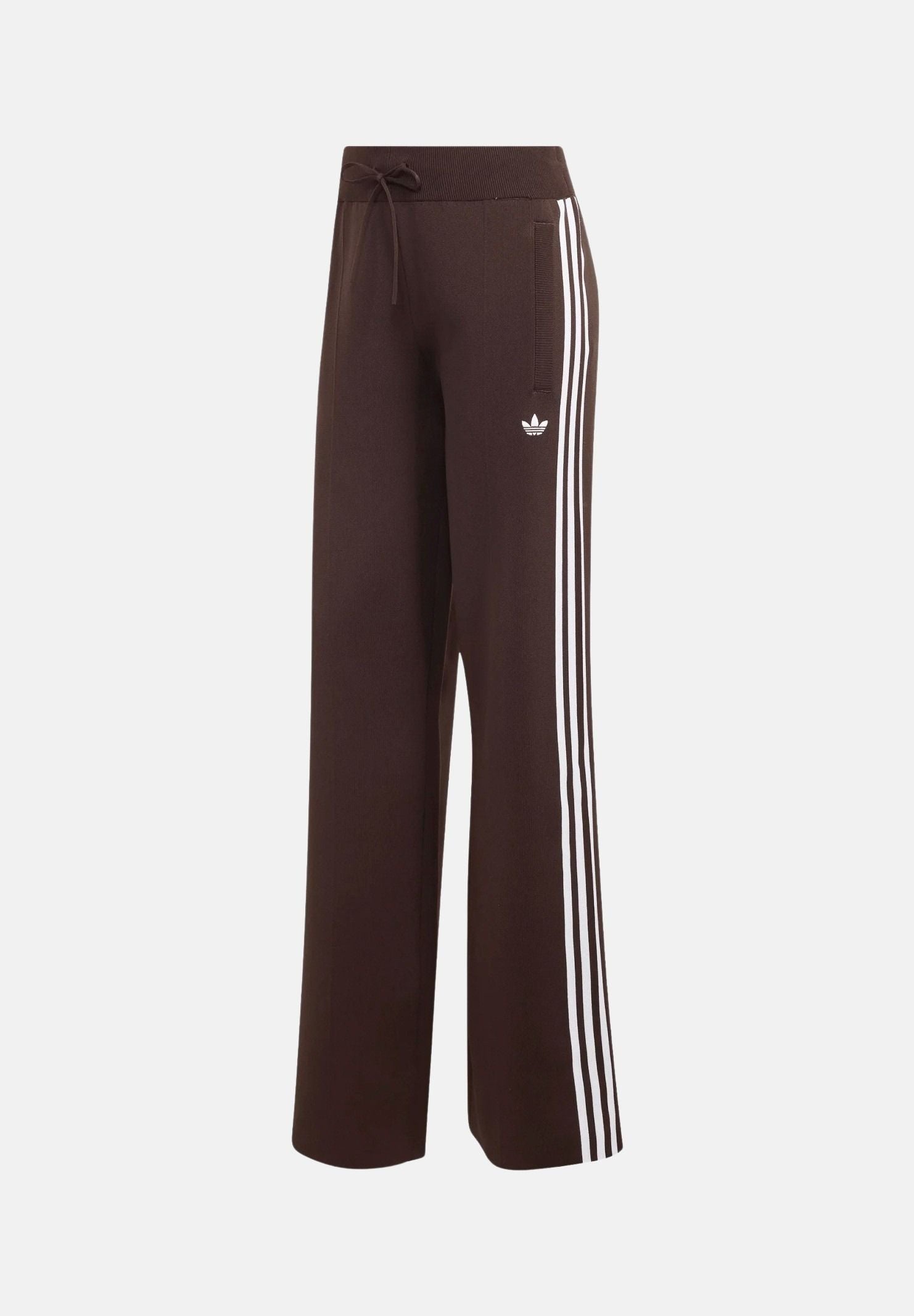 ADIDAS ORIGINALS Pantaloni ADILENIUM SEASON 6 STRAIGHT KNIT Aurora Coffee marrone da donna, con gamba dritta e tre strisce laterali. LH1937 . ADIDAS ORIGINALS 