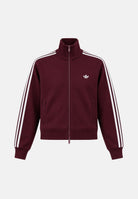 ADIDAS ORIGINALS Felpa ADILENIUM SEASON 6 KNIT TRACK TOP Maroon bordeaux da donna, in maglia tecnica con zip frontale e 3 strisce. LH1940 . ADIDAS ORIGINALS 