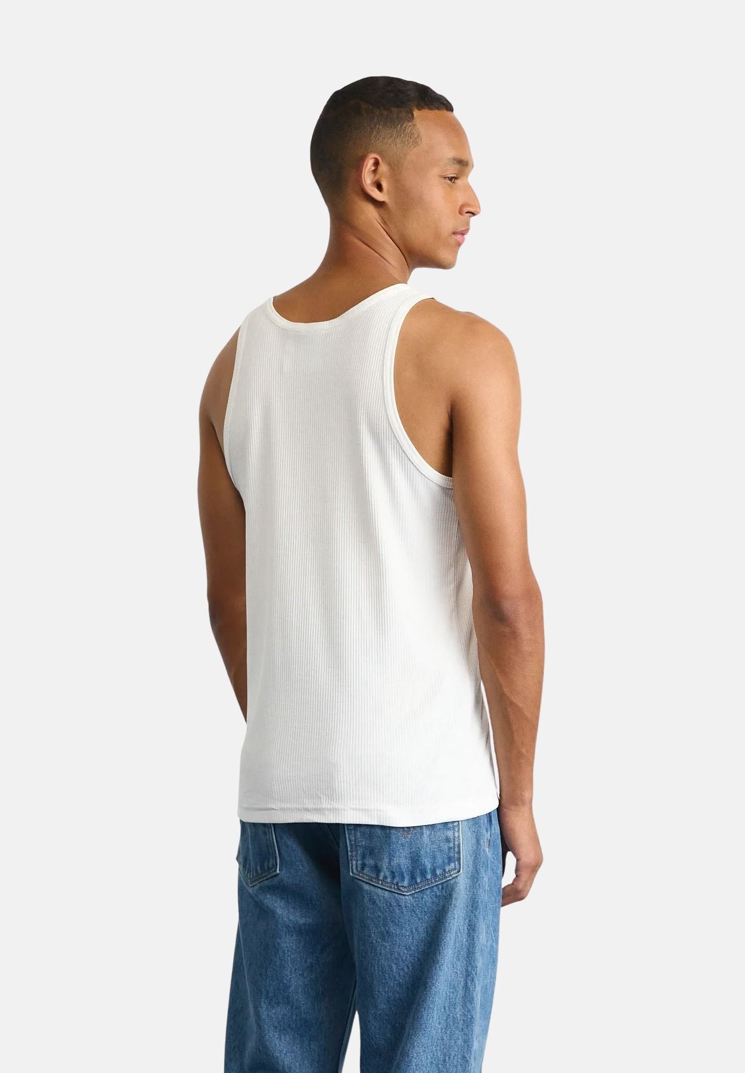 ADIDAS ORIGINALS Canotta Trefoil Essentials bianca da uomo IY7366 . ADIDAS ORIGINALS 