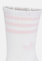 ADIDAS ORIGINALS Calze 3-STRIPES CREW SOCKS 3 PAIRS White/Black/Clear Pink bianco, nero e rosa donna. JV7405 . ADIDAS ORIGINALS 