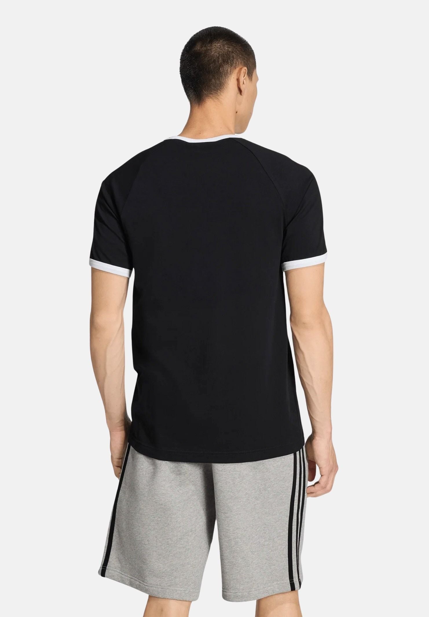 ADIDAS ORIGINALS T-shirt a manica corta Ringer nera da uomo con 3 stripes KF0417 . ADIDAS ORIGINALS 