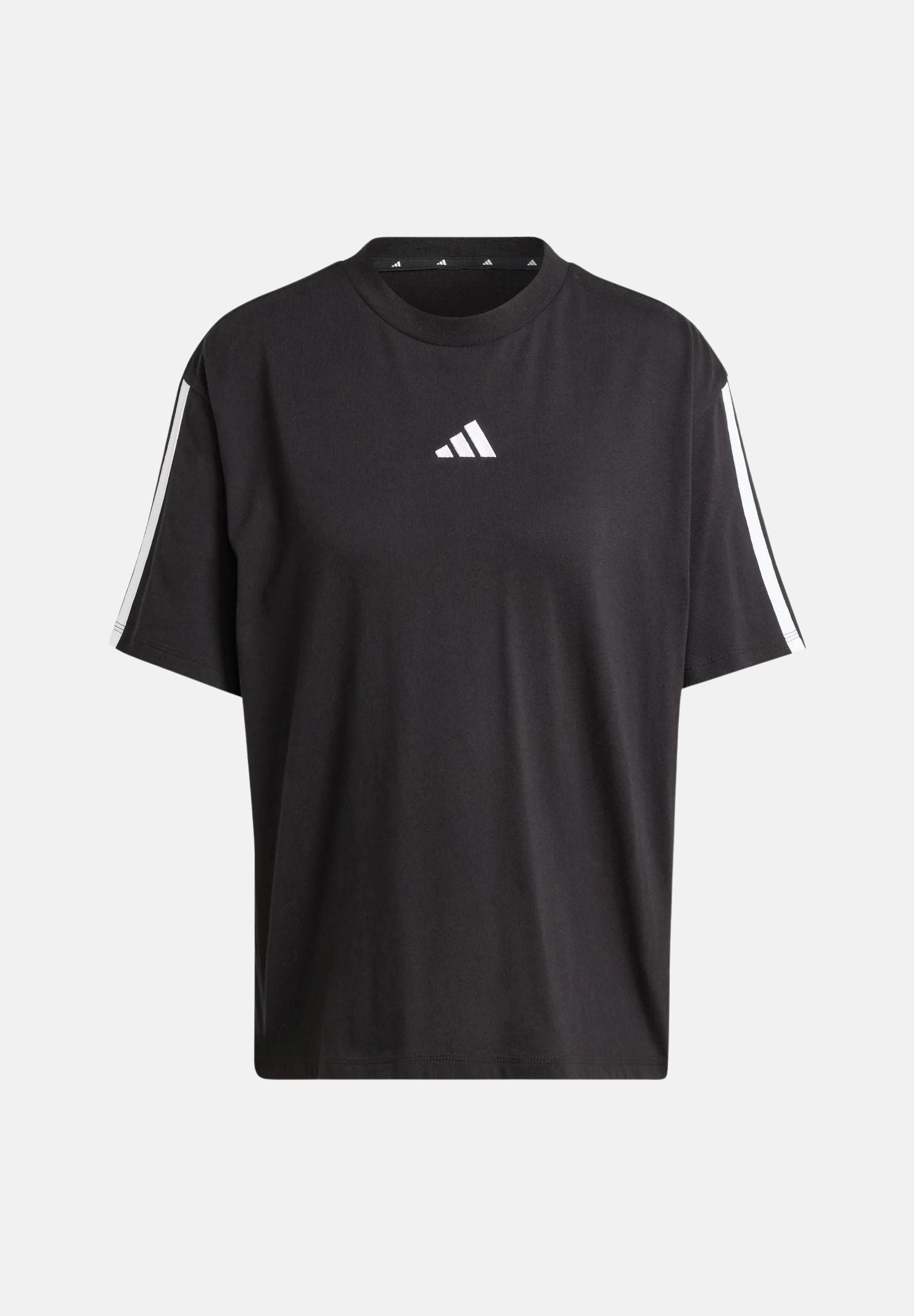 ADIDAS PERFORMANCE T-shirt a manica corta Essentials 3-Stripes Boyfriend nera da donna JC5960 . ADIDAS PERFORMANCE 