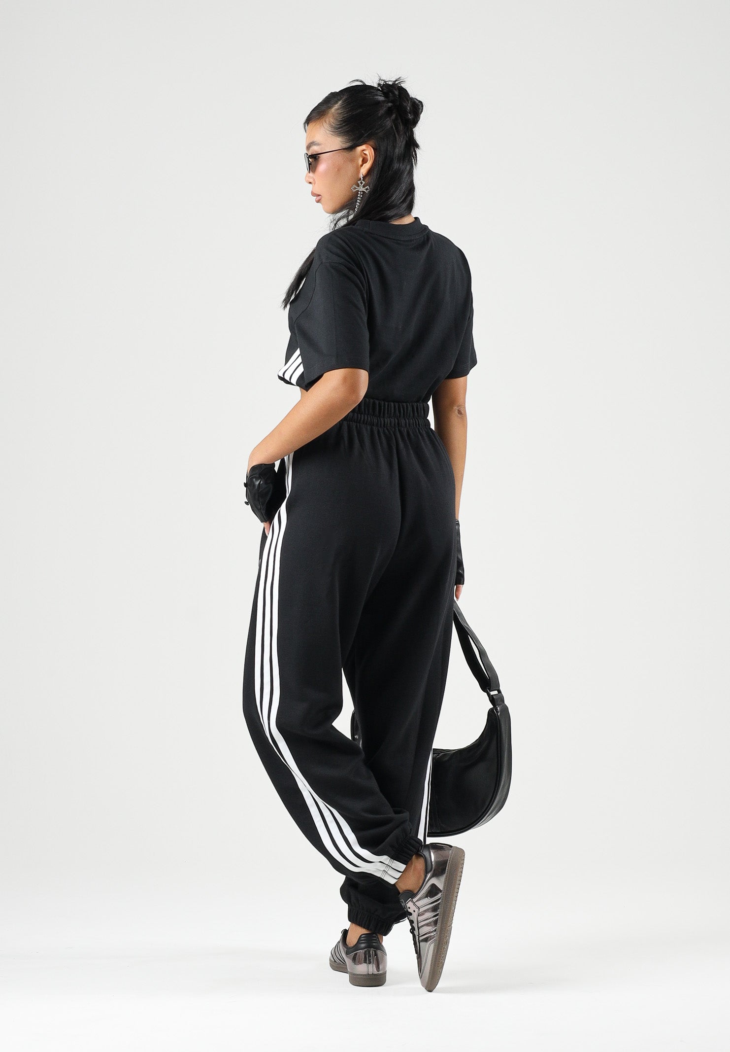 ADIDAS PERFORMANCE Pantaloni ESSENTIALS 3-STRIPES FLEECE neri  da donna JE1276 . ADIDAS PERFORMANCE 