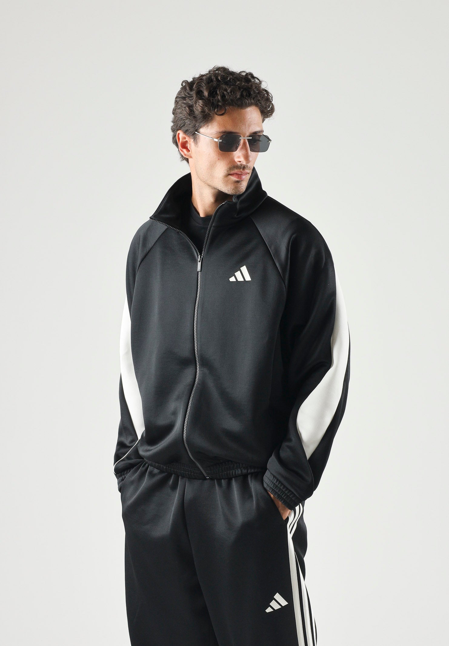 ADIDAS PERFORMANCE Felpa con zip Stadium nera da uomo JN1821 . ADIDAS PERFORMANCE 