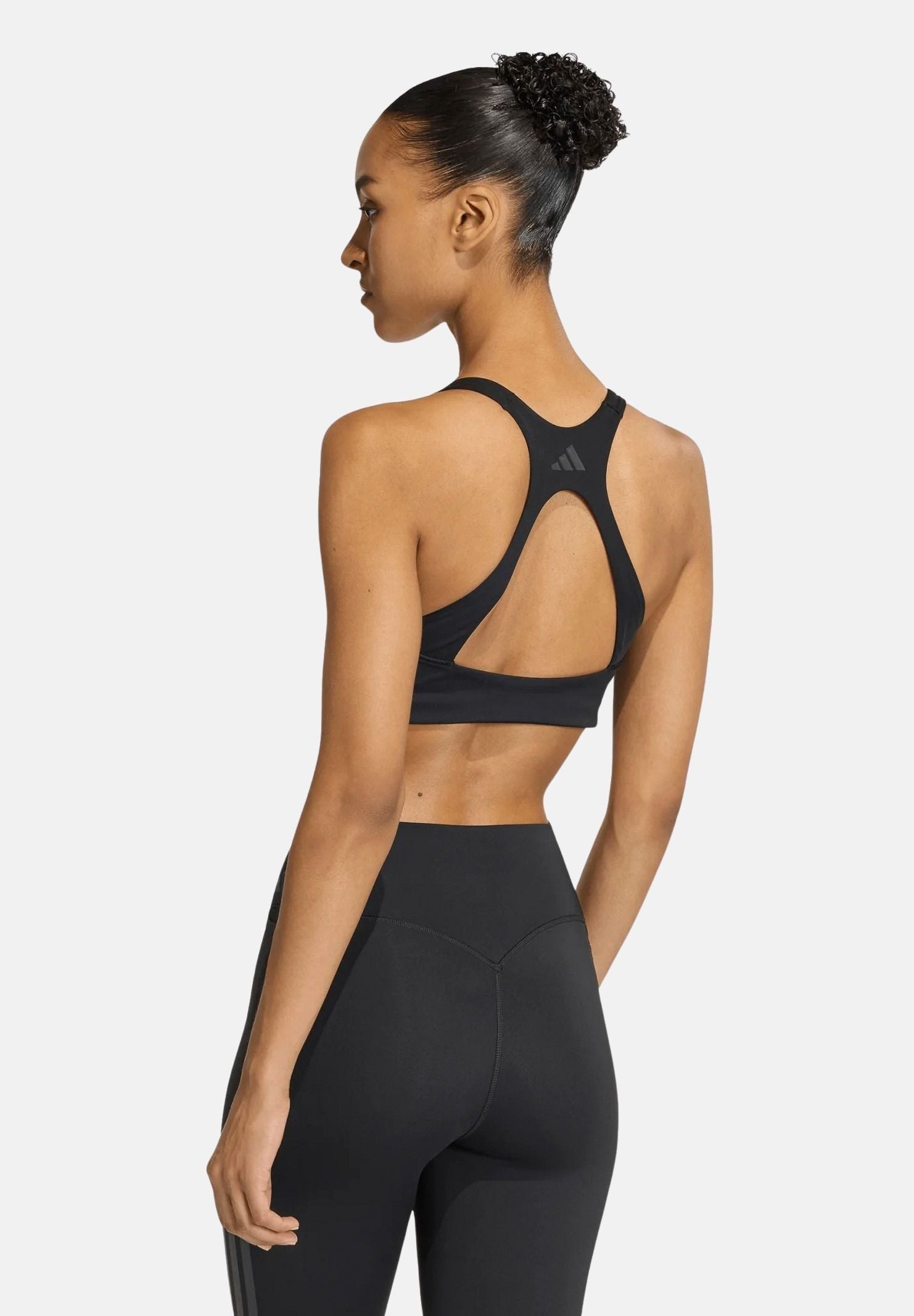 ADIDAS PERFORMANCE Top sportivo Optime Workout 3-Stripes Medium Support nero da donna JX5006 . ADIDAS PERFORMANCE 