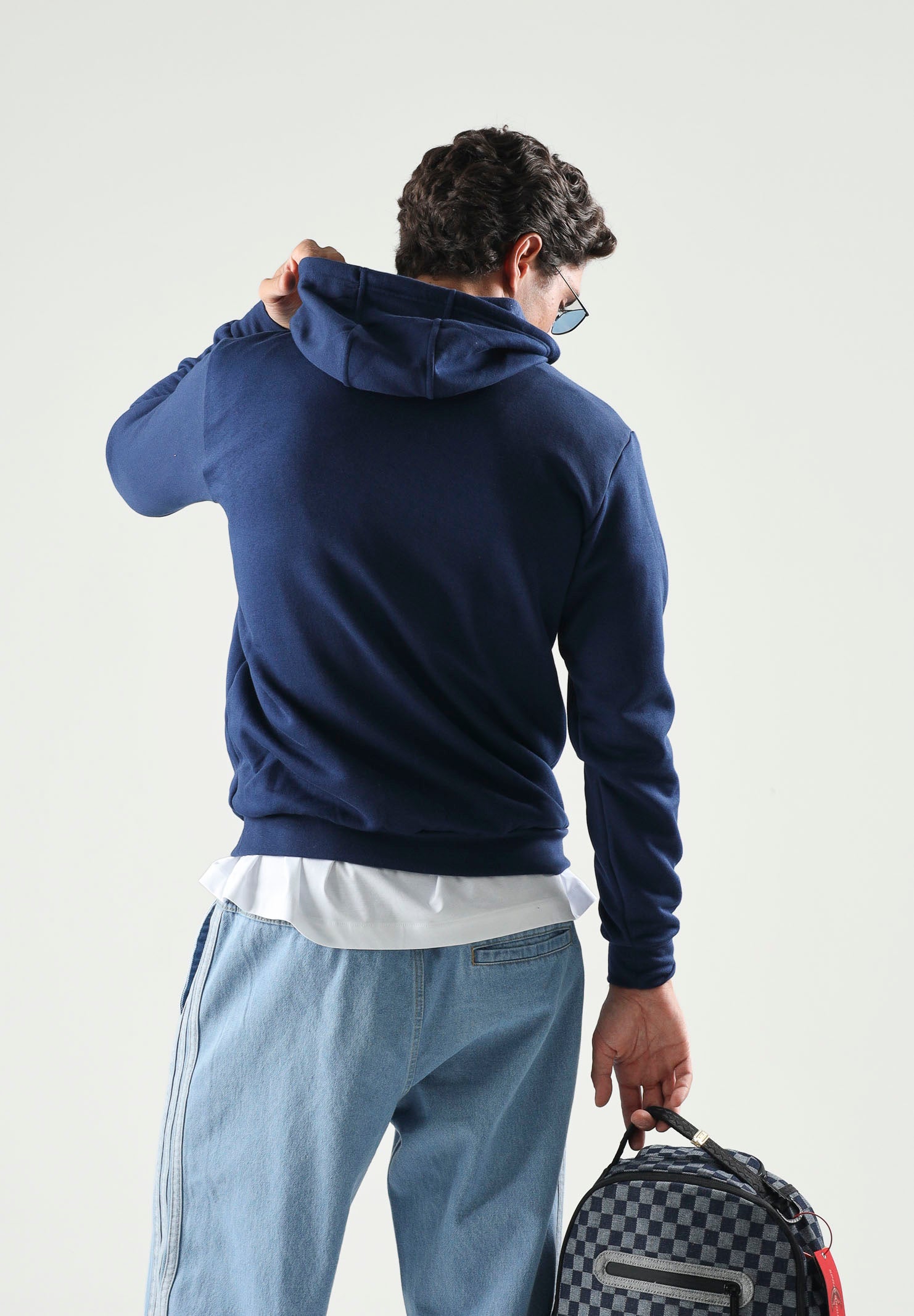 ADIDAS PERFORMANCE Felpa con cappuccio navy-blu con logo adidas a contrasto. JZ6583 . ADIDAS PERFORMANCE 