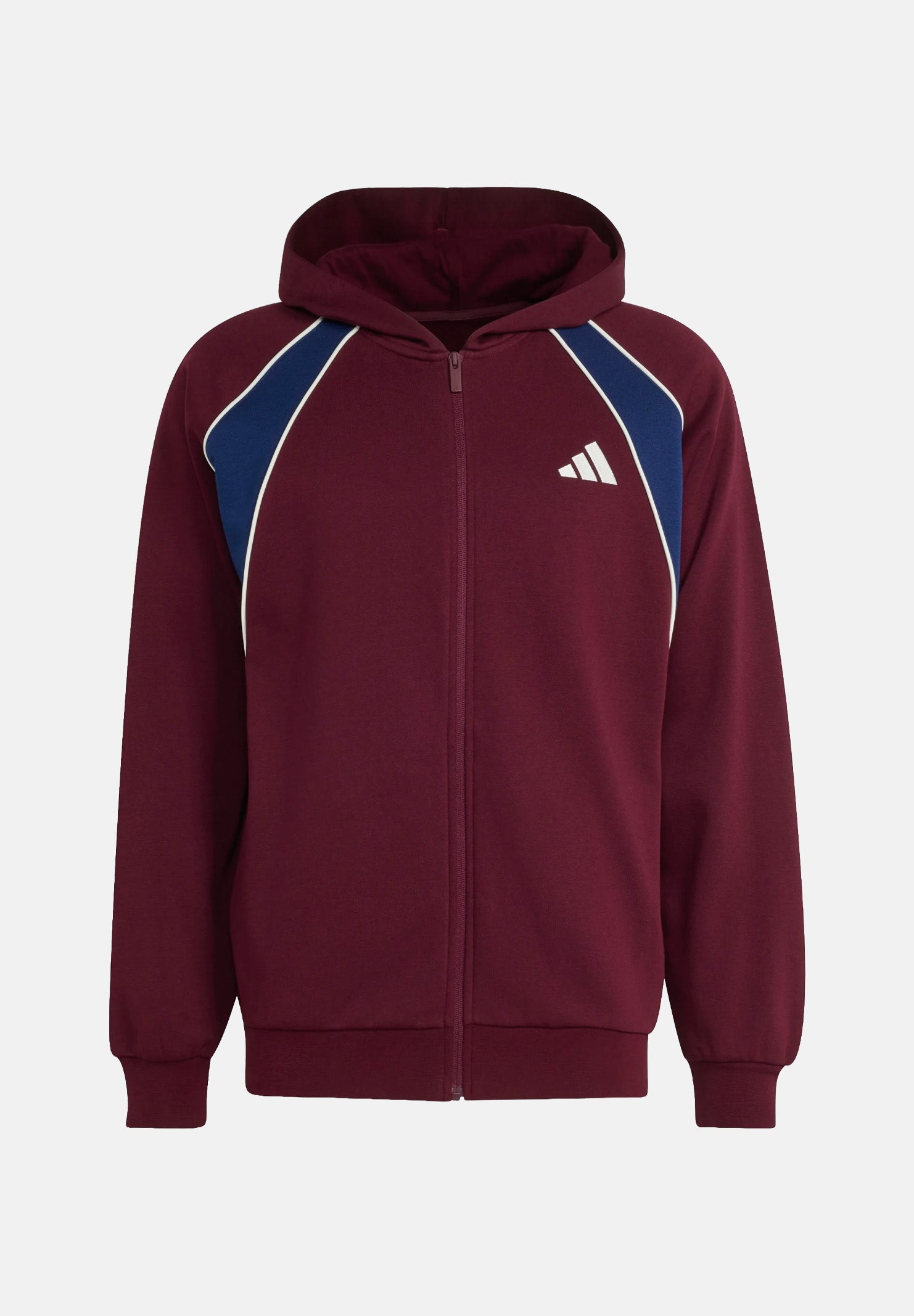 ADIDAS PERFORMANCE Felpa con zip SEASONAL bordeaux da uomo con mini logo iconico KF4221 . ADIDAS PERFORMANCE 