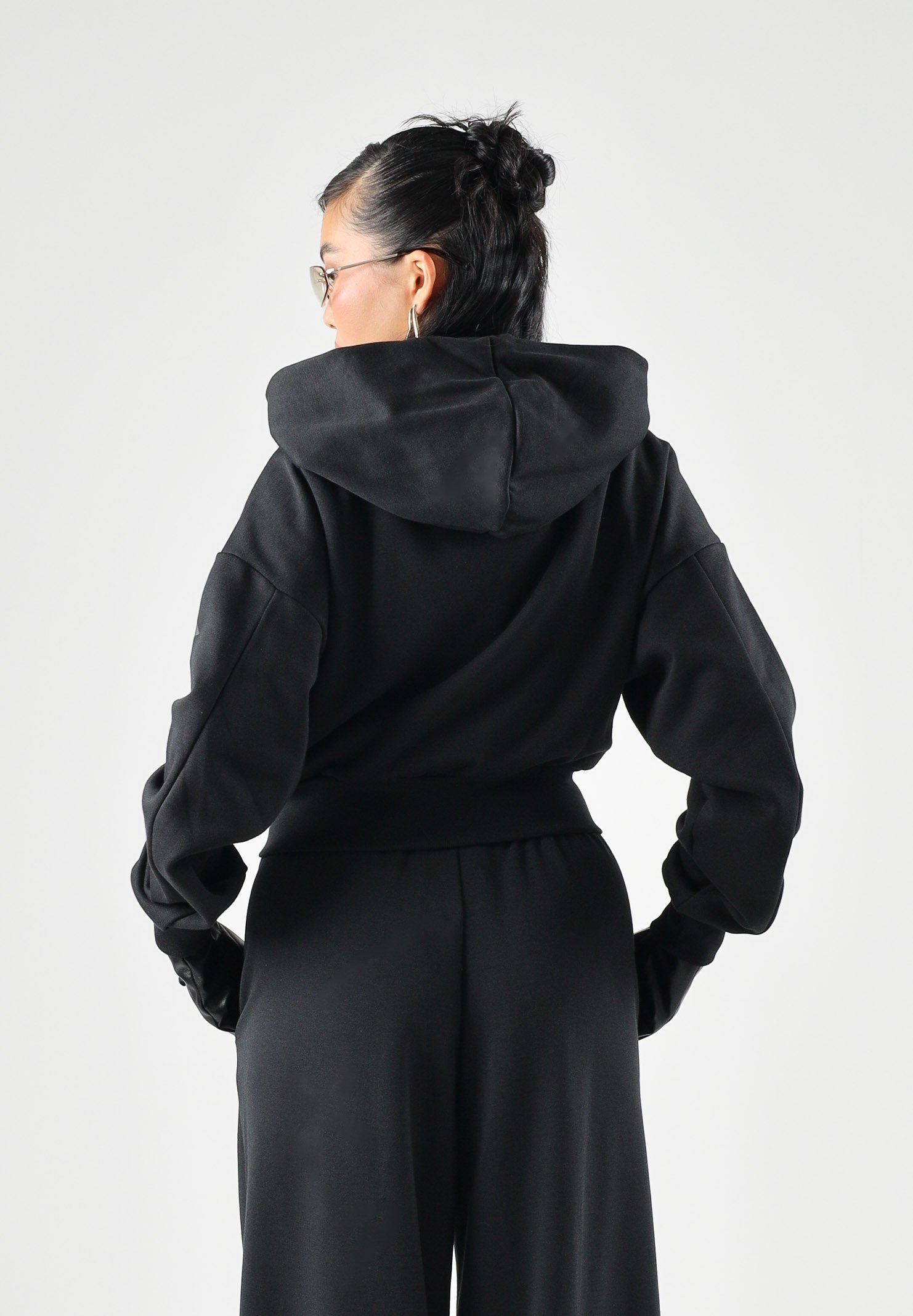 ADIDAS PERFORMANCE Felpa con zip FLEECE nera da donna <BR/> KF6245 . ADIDAS PERFORMANCE 