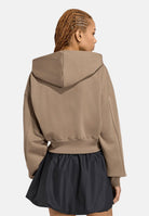 ADIDAS PERFORMANCE Felpa con appuccio ESSENTIALS CONTEMPORARY FLEECE tortora da donna KF6246 . ADIDAS PERFORMANCE 