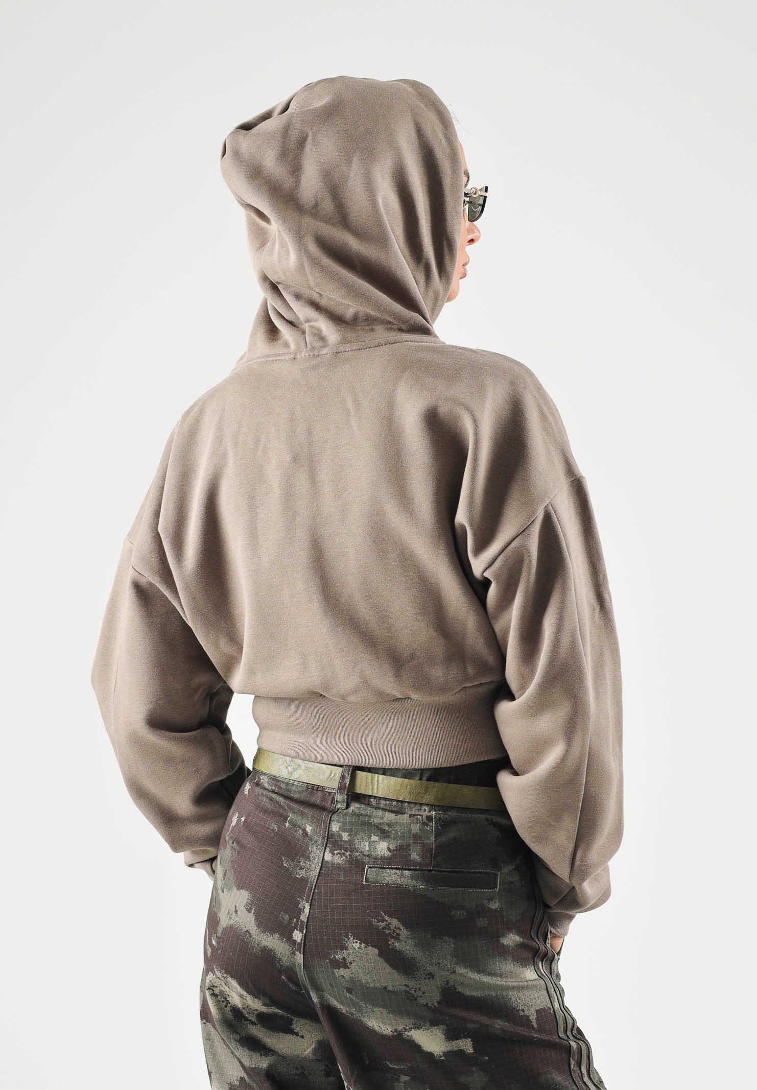 ADIDAS PERFORMANCE Felpa con appuccio ESSENTIALS CONTEMPORARY FLEECE tortora da donna KF6246 . ADIDAS PERFORMANCE 