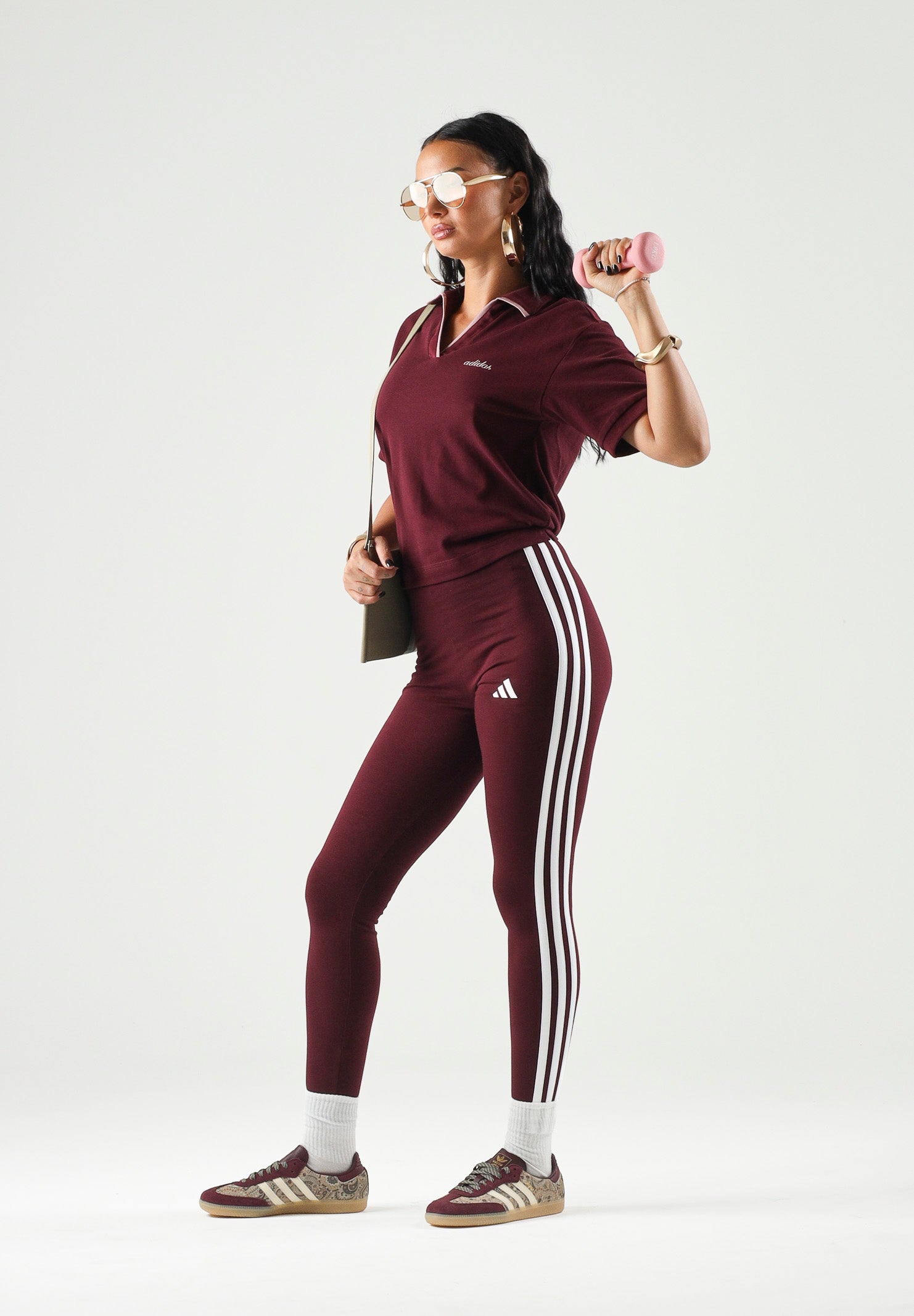 ADIDAS PERFORMANCE Leggings 3-STRIPES ESSENTIAL LEGGINGS bordeaux da donna. KF8313 . ADIDAS PERFORMANCE 