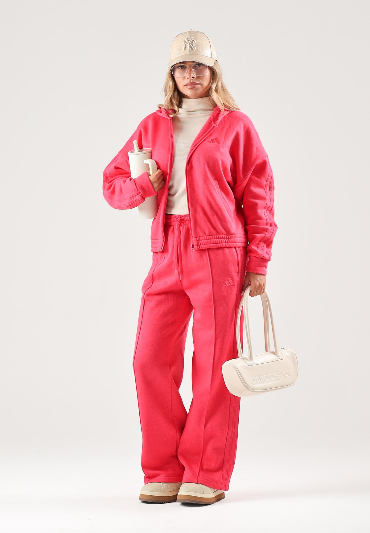 ADIDAS PERFORMANCE Tuta ENERGIZE TRACK SUIT Power pink rosa da donna con logo tono su tono KQ7594 . ADIDAS PERFORMANCE 