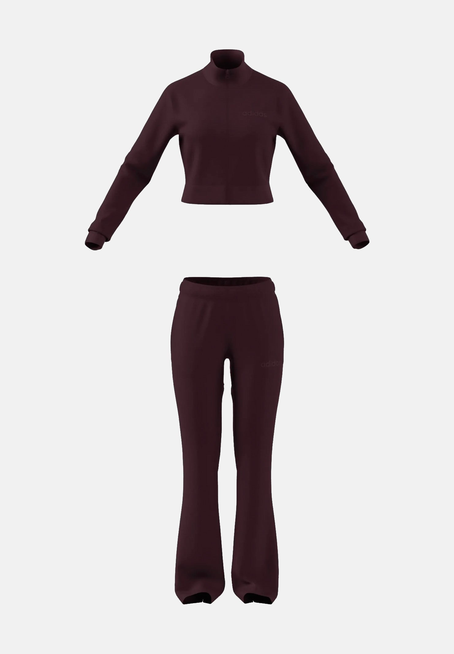 ADIDAS PERFORMANCE Tuta CROPPED FLARED TRACKSUIT Maroon da donna. KQ7624 . ADIDAS PERFORMANCE 