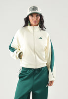 ADIDAS PERFORMANCE Felpa con zip  STADIUM TRACKTOP Ivory/Green avorio e verde donna. KR5308 . ADIDAS PERFORMANCE 