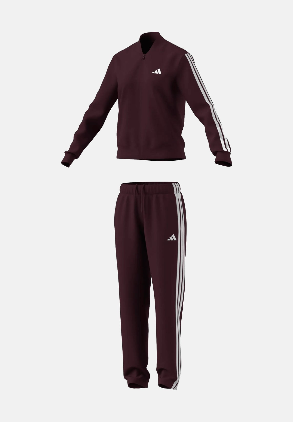 ADIDAS PERFORMANCE Tuta 3 STRIPES SET Maroon, bordeaux, da donna KT0512 . ADIDAS PERFORMANCE 