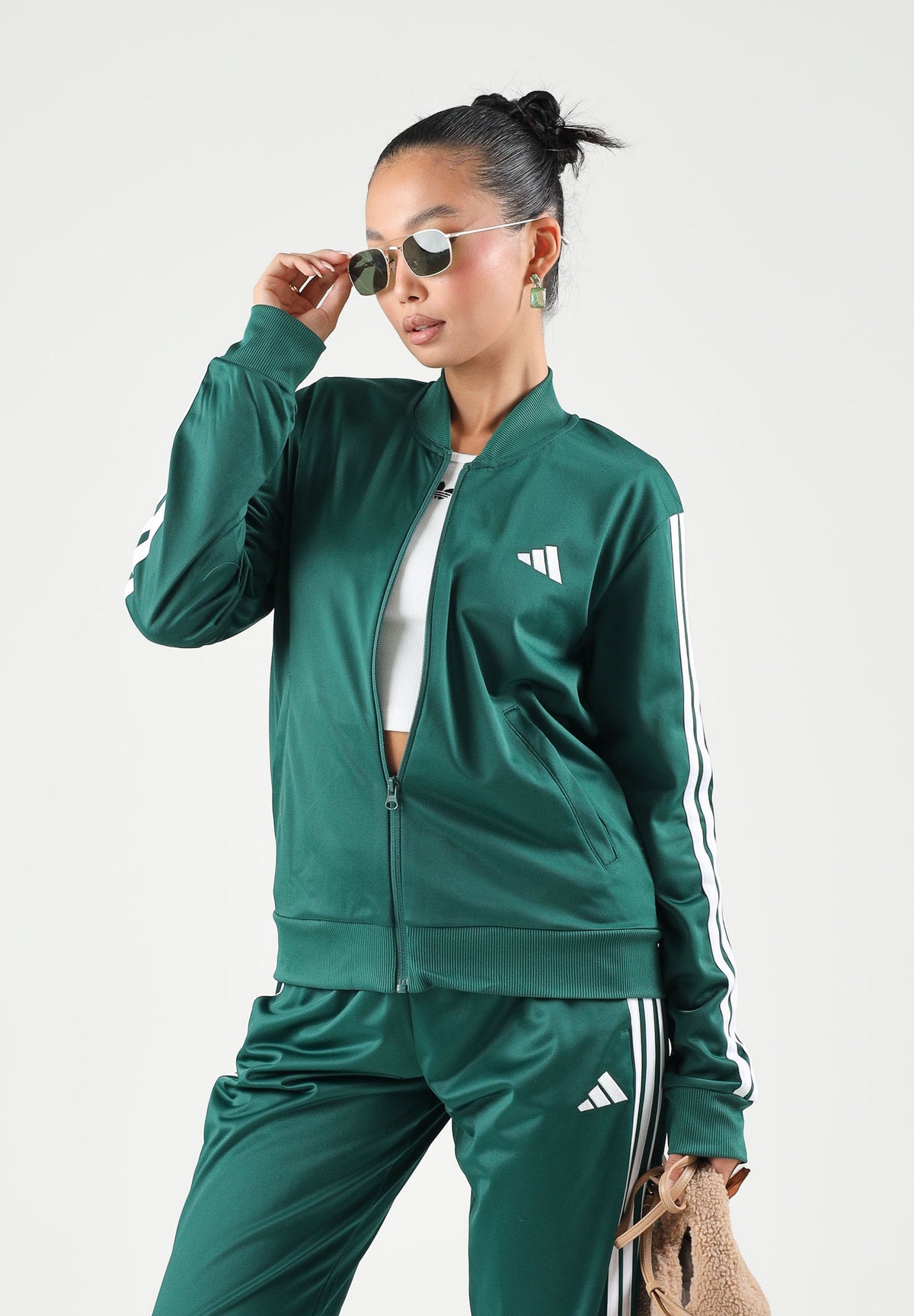 ADIDAS PERFORMANCE Tuta DAYREADY TRACKSUIT verde da donna KT0514 . ADIDAS PERFORMANCE 