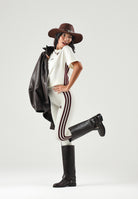 ADIDAS PERFORMANCE Leggings ESSENTIALS 3-stripes maroon avorio da donna <BR/> KT1285 . ADIDAS PERFORMANCE 