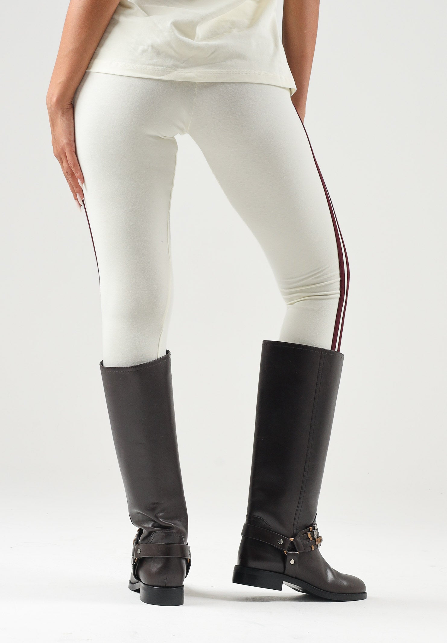 ADIDAS PERFORMANCE Leggings ESSENTIALS 3-stripes maroon avorio da donna <BR/> KT1285 . ADIDAS PERFORMANCE 