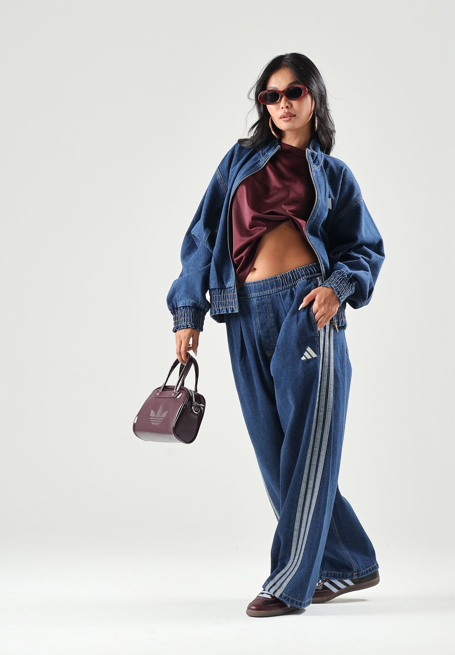 ADIDAS PERFORMANCE Pantaloni STADIUM WASHED denim loose da donna KV0618 . ADIDAS PERFORMANCE 