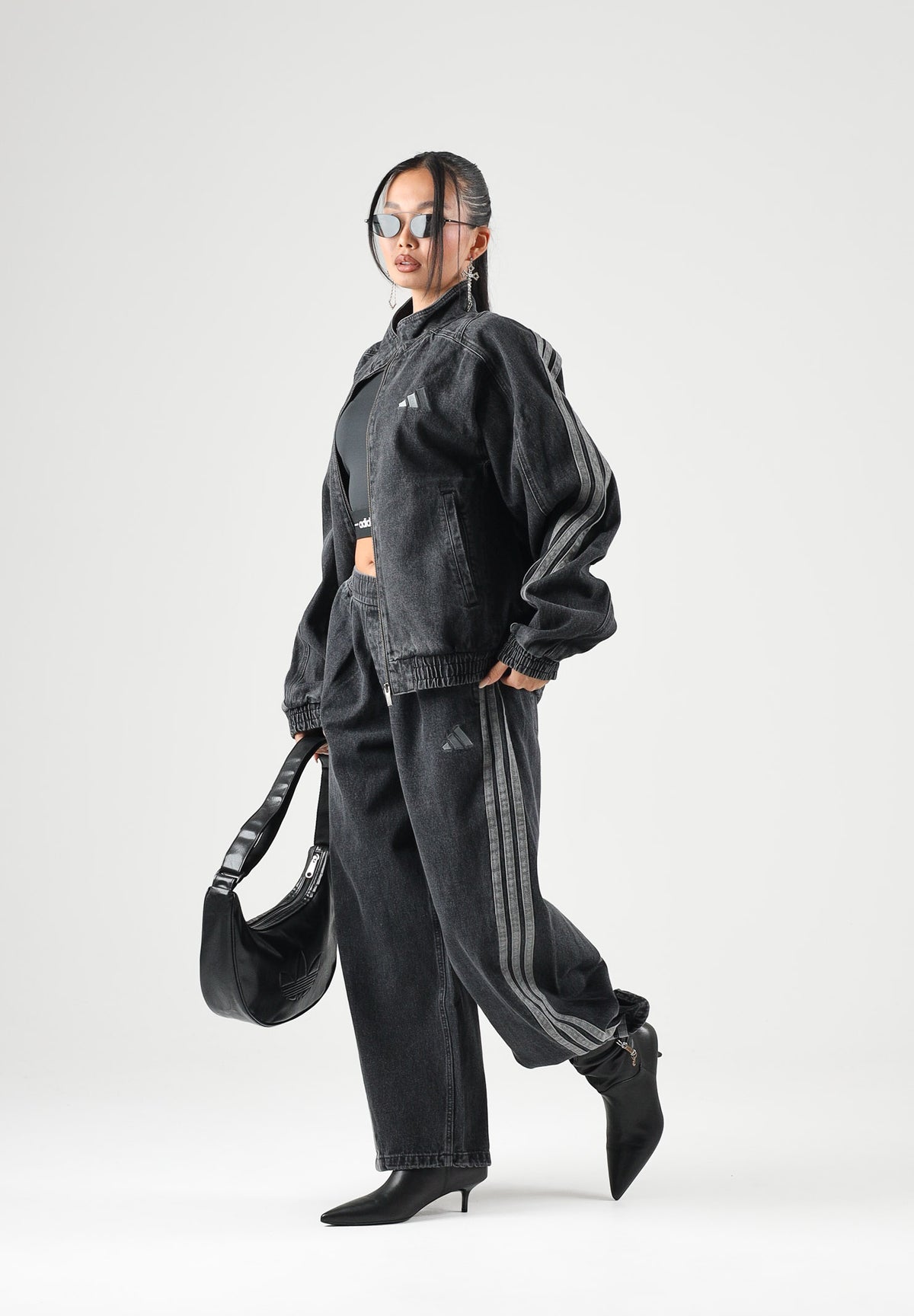 ADIDAS PERFORMANCE Jeans  3-STRIPES WIDE LEG nero per uomo e donna KV0620 . ADIDAS PERFORMANCE 