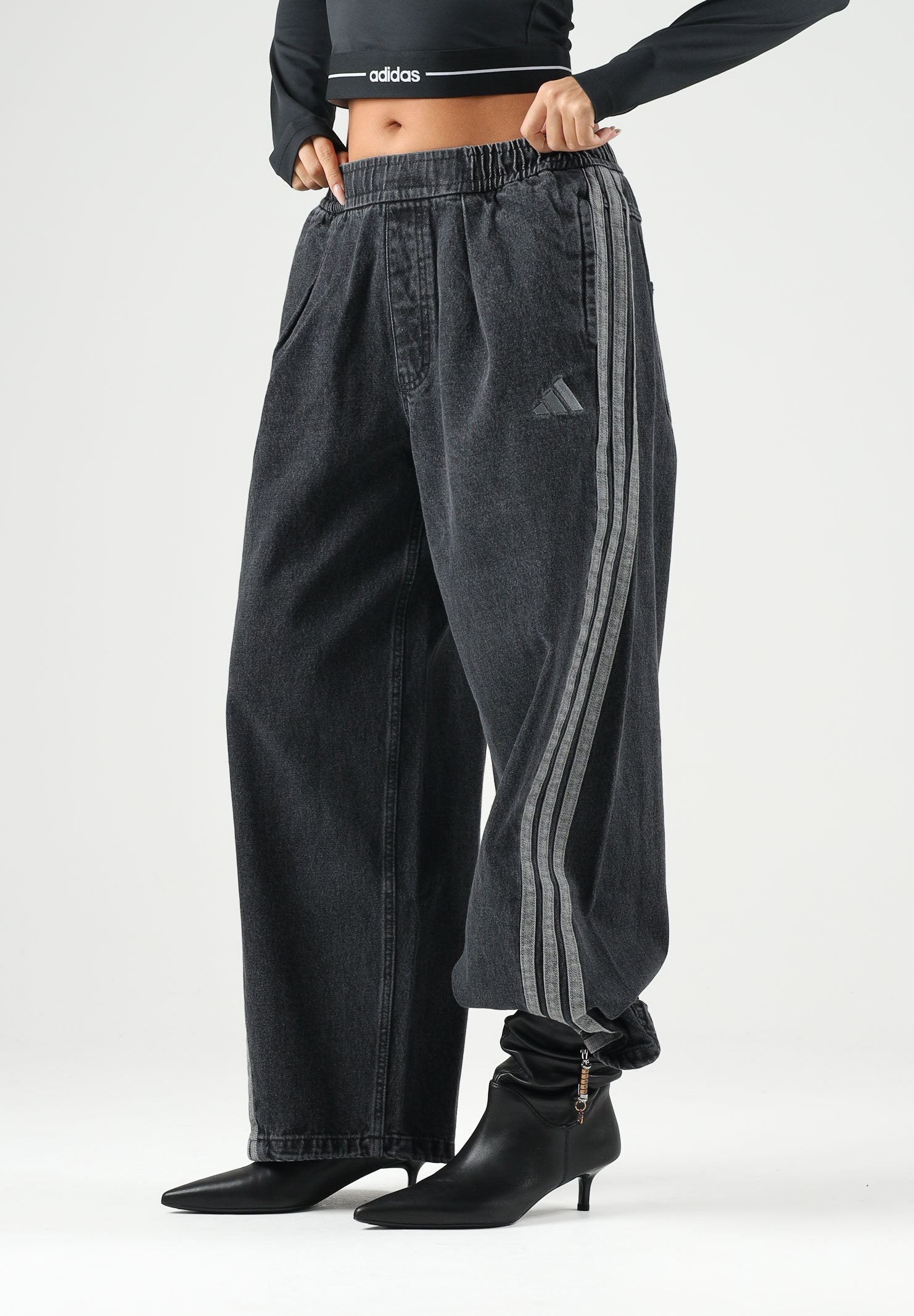 ADIDAS PERFORMANCE Jeans  3-STRIPES WIDE LEG nero per uomo e donna KV0620 . ADIDAS PERFORMANCE 