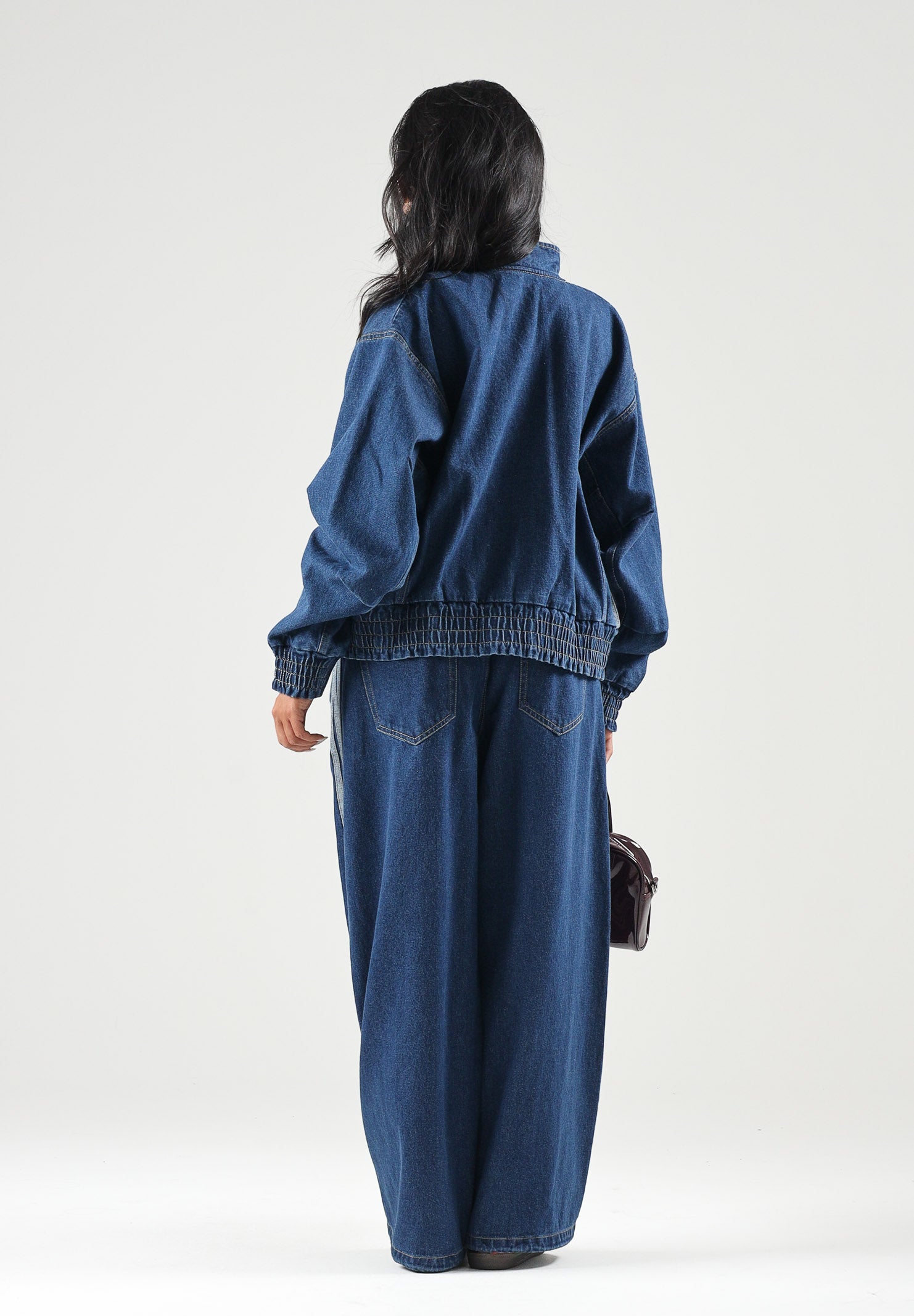 ADIDAS PERFORMANCE Giubbotto di jeans STADIUM WASHED in denim blu da donna. KV0624 . ADIDAS PERFORMANCE 