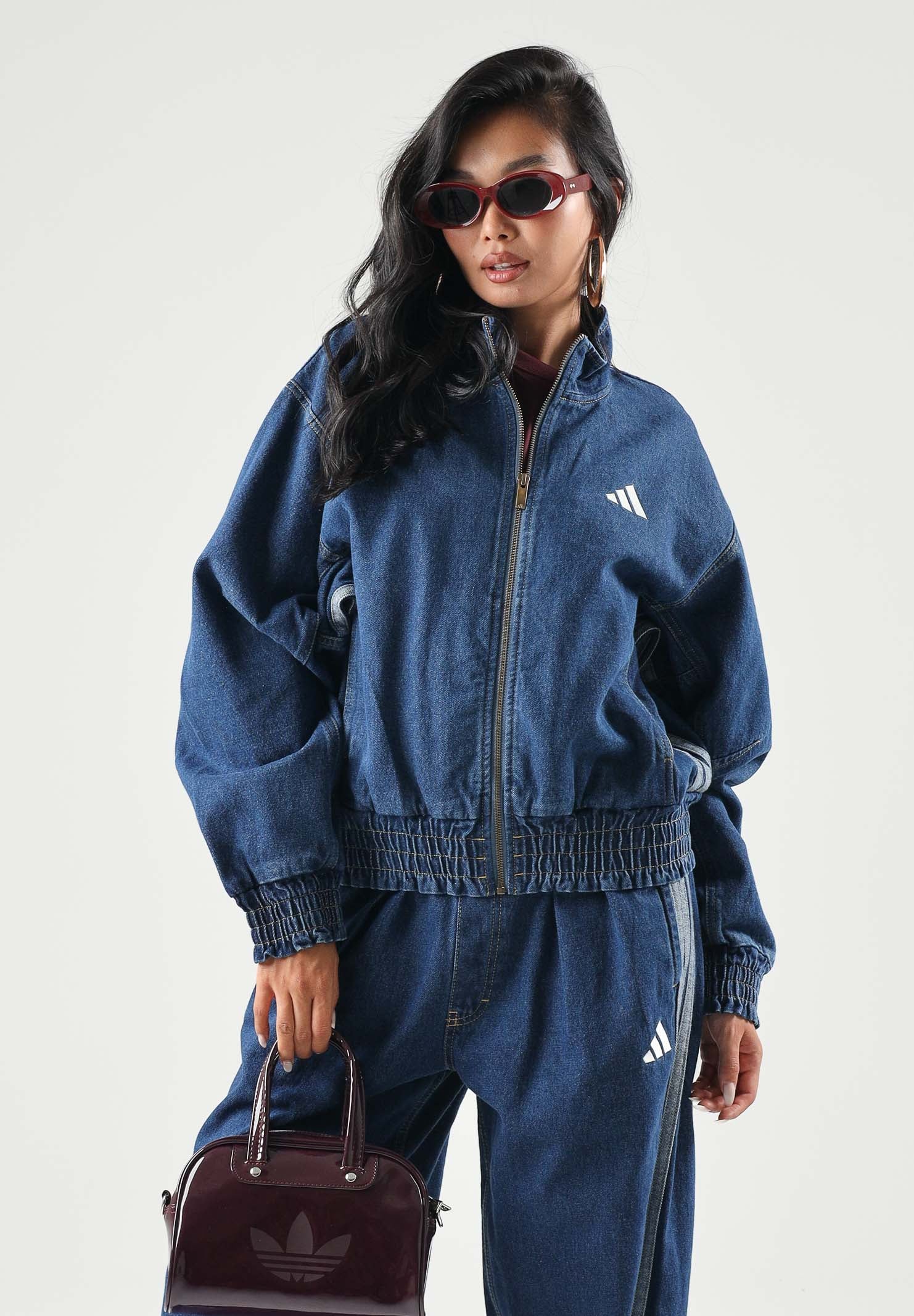 ADIDAS PERFORMANCE Giubbotto di jeans STADIUM WASHED in denim blu da donna. KV0624 . ADIDAS PERFORMANCE 