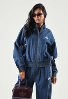 ADIDAS PERFORMANCE Giubbotto di jeans STADIUM WASHED in denim blu da donna. KV0624 . ADIDAS PERFORMANCE 