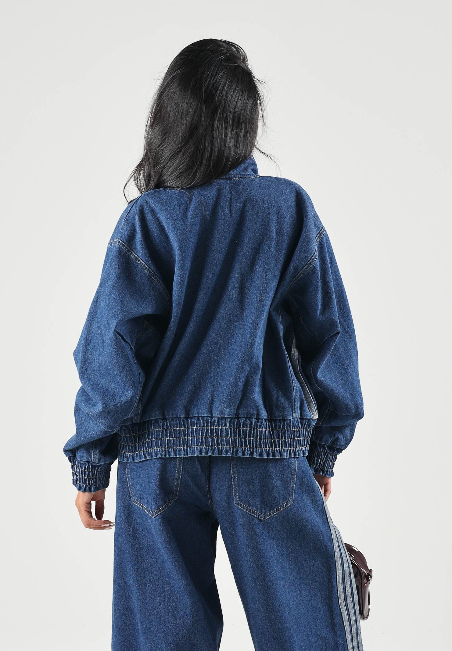 ADIDAS PERFORMANCE Giubbotto di jeans STADIUM WASHED in denim blu da donna. KV0624 . ADIDAS PERFORMANCE 
