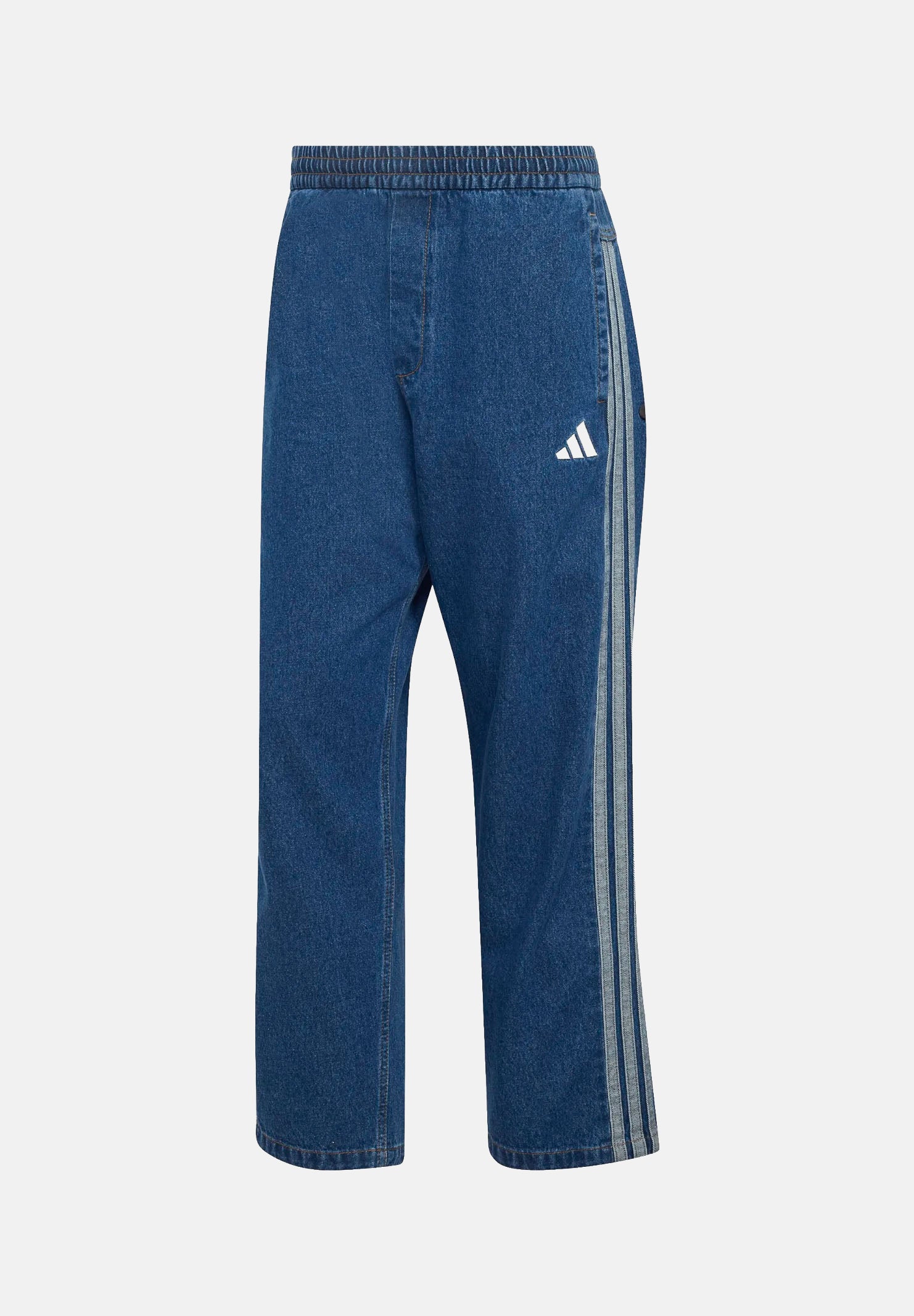 ADIDAS PERFORMANCE Jeans indigo blu da uomo con iconiche 3-Stripes laterali a contrasto. KV8348 . ADIDAS PERFORMANCE 