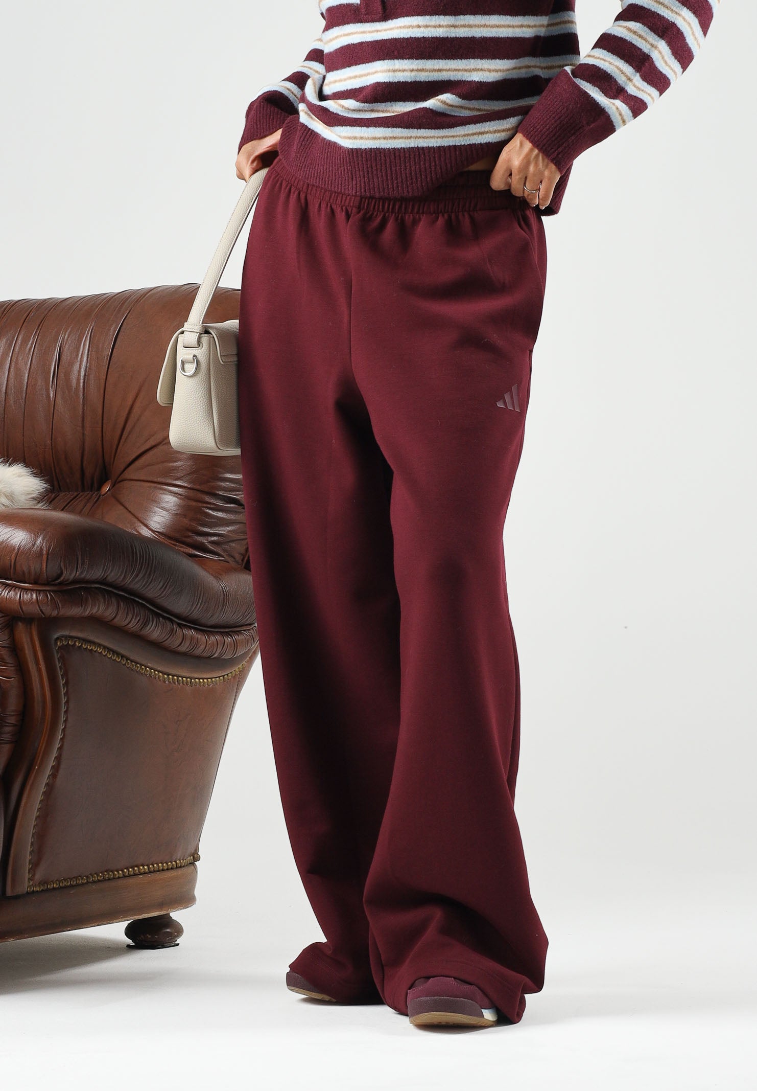 ADIDAS PERFORMANCE Pantaloni SLIM OPEN-HEM Maroon bordeaux da donna. KW0931 . ADIDAS PERFORMANCE 