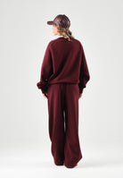ADIDAS PERFORMANCE Pantaloni sportivi SLIM OPEN-HEM Maroon bordeaux da donna. KW0931 . ADIDAS PERFORMANCE 