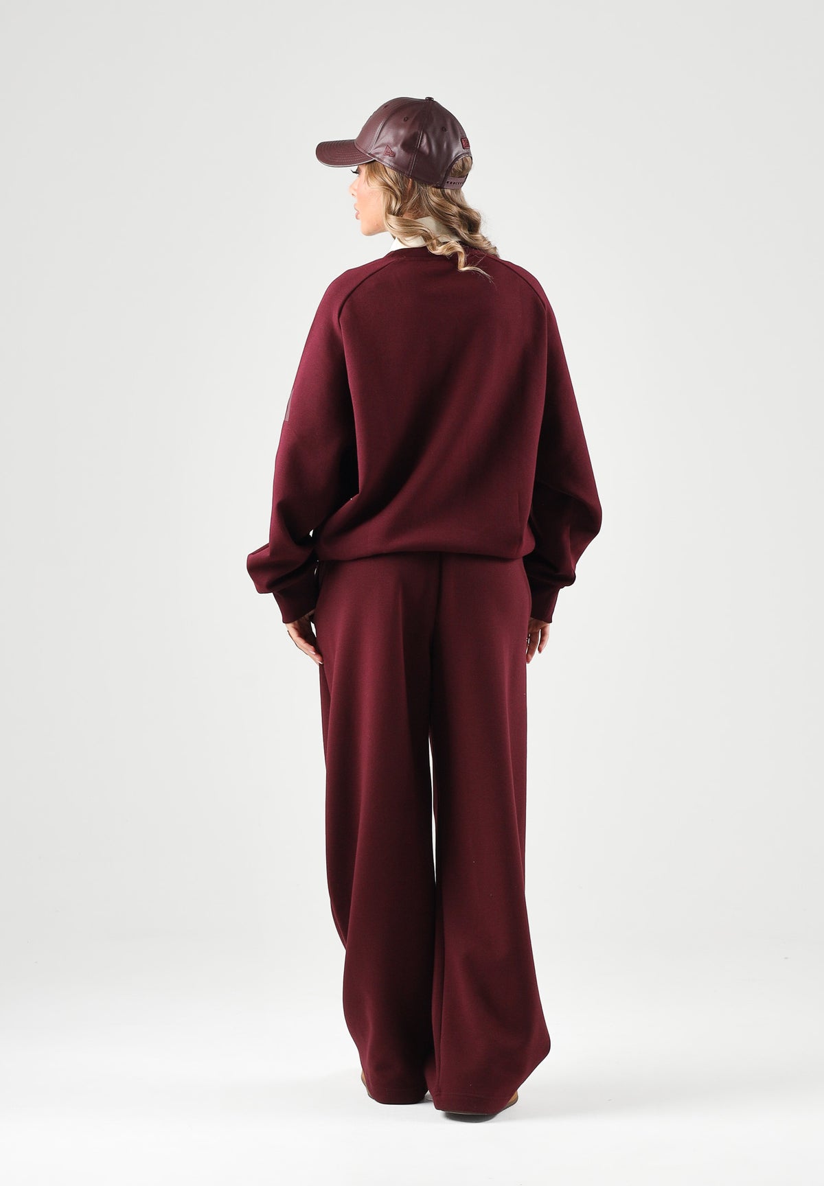 ADIDAS PERFORMANCE Pantaloni sportivi SLIM OPEN-HEM Maroon bordeaux da donna. KW0931 . ADIDAS PERFORMANCE 