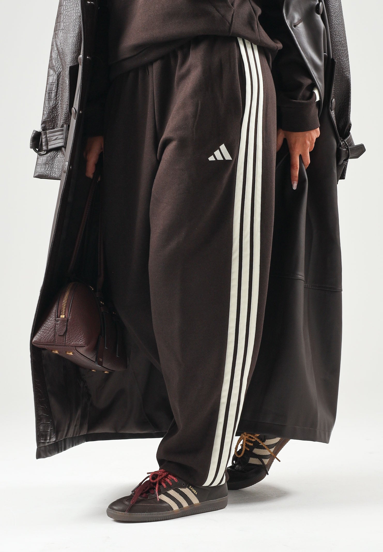 ADIDAS PERFORMANCE Pantaloni ESSENTIALS 3-STRIPES FLEECE marrone da donna KX0789 . ADIDAS PERFORMANCE 
