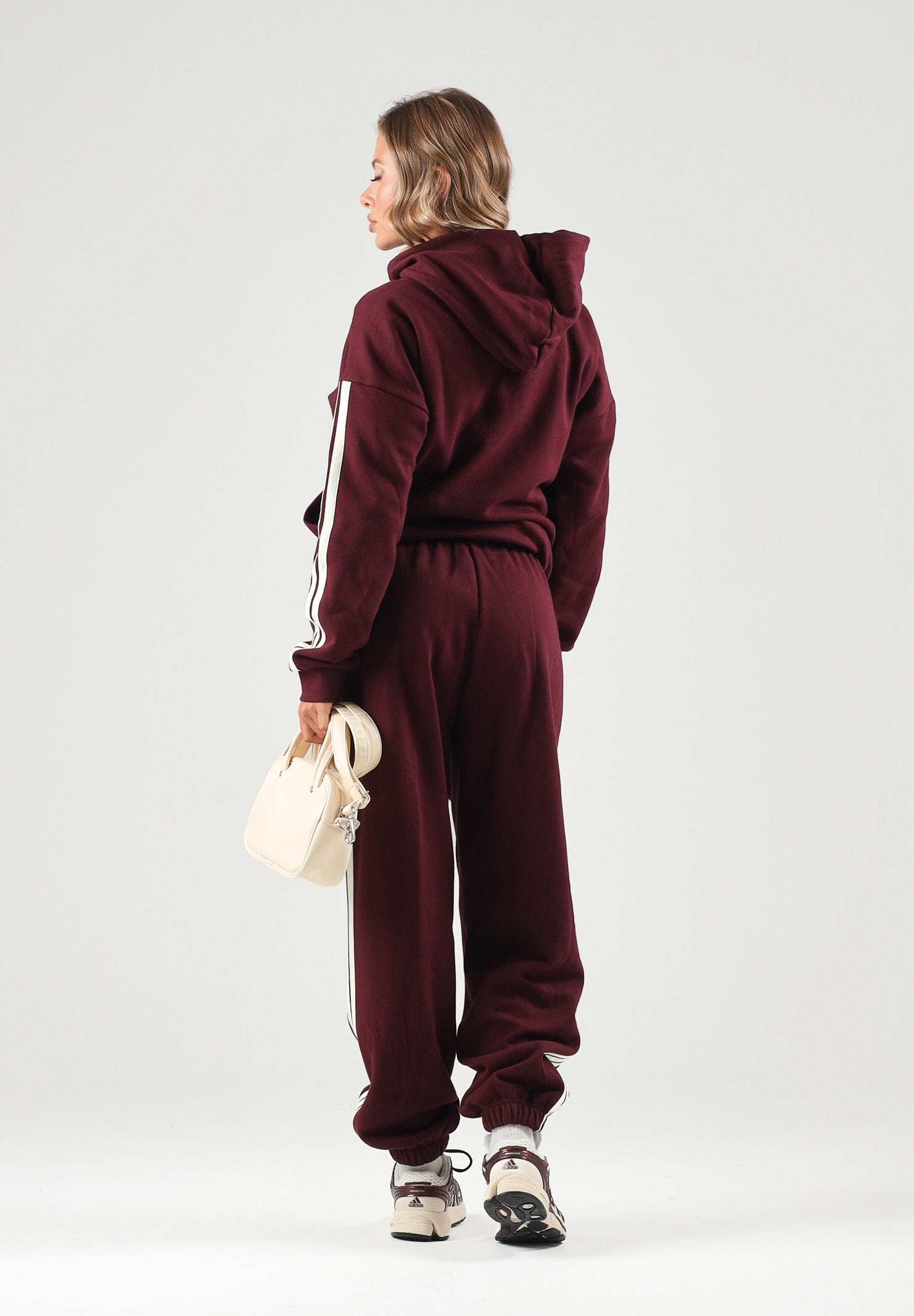 ADIDAS PERFORMANCE Felpa ESSENTIALS 3-STRIPES FLEECE bordeaux da donna KX0791 . ADIDAS PERFORMANCE 