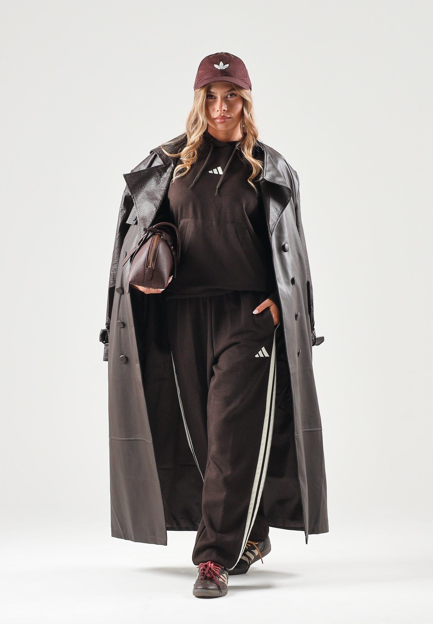 ADIDAS PERFORMANCE Felpa ESSENTIALS 3-STRIPES FLEECE marrone da donna KX0792 . ADIDAS PERFORMANCE 