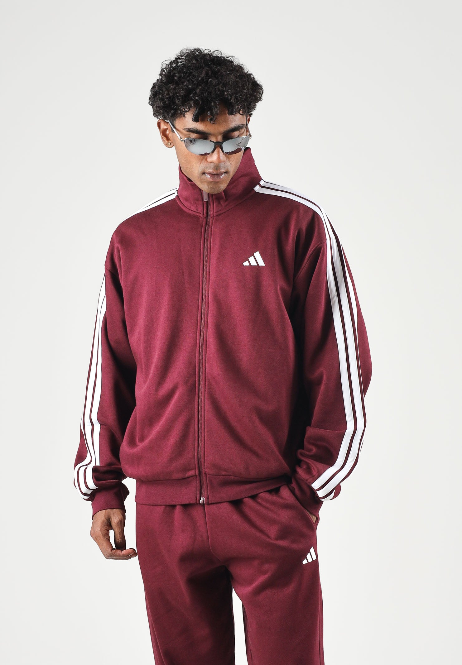ADIDAS PERFORMANCE tuta sportiva 3-Stripes Team Maroon/White bordeaux e bianca da uomo. KY2282 . ADIDAS PERFORMANCE 