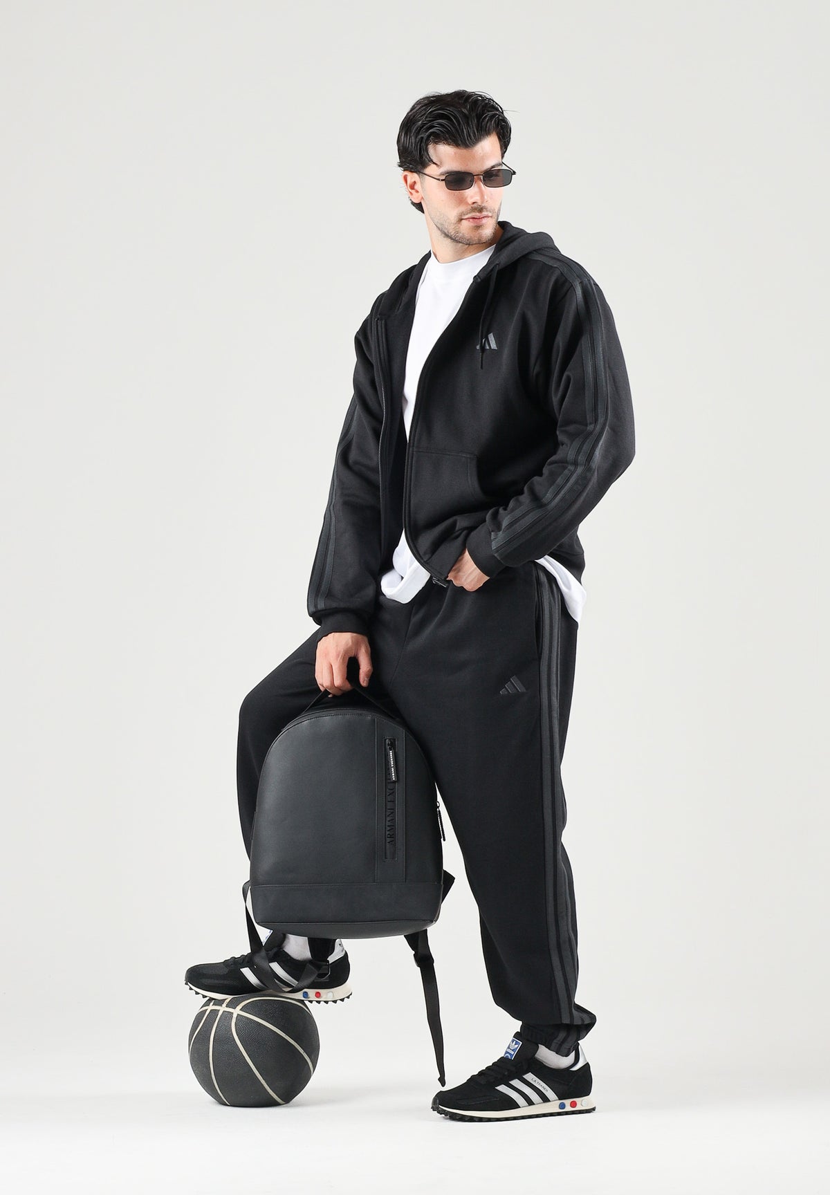 ADIDAS PERFORMANCE Pantaloni sportivi Essentials 3-Stripes Fleece neri per uomo KY4124 . ADIDAS PERFORMANCE 