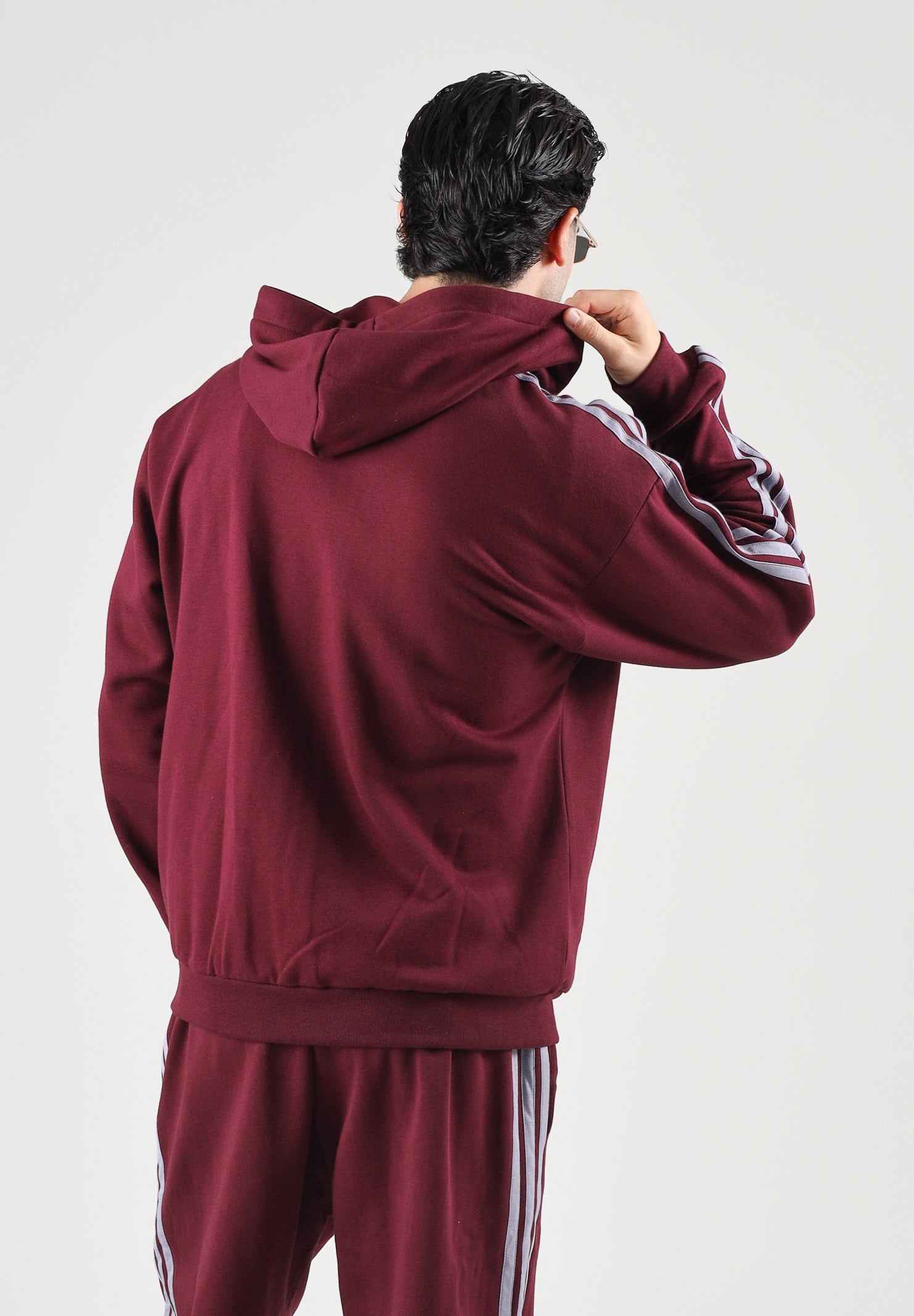 ADIDAS PERFORMANCE  Felpa con cappuccio e zip Team Maroon/Slate bordeaux e grigio lilla per uomo e donna KY4145 . ADIDAS PERFORMANCE 