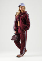ADIDAS PERFORMANCE  Felpa con cappuccio e zip Team Maroon/Slate bordeaux e grigio lilla per uomo e donna KY4145 . ADIDAS PERFORMANCE 