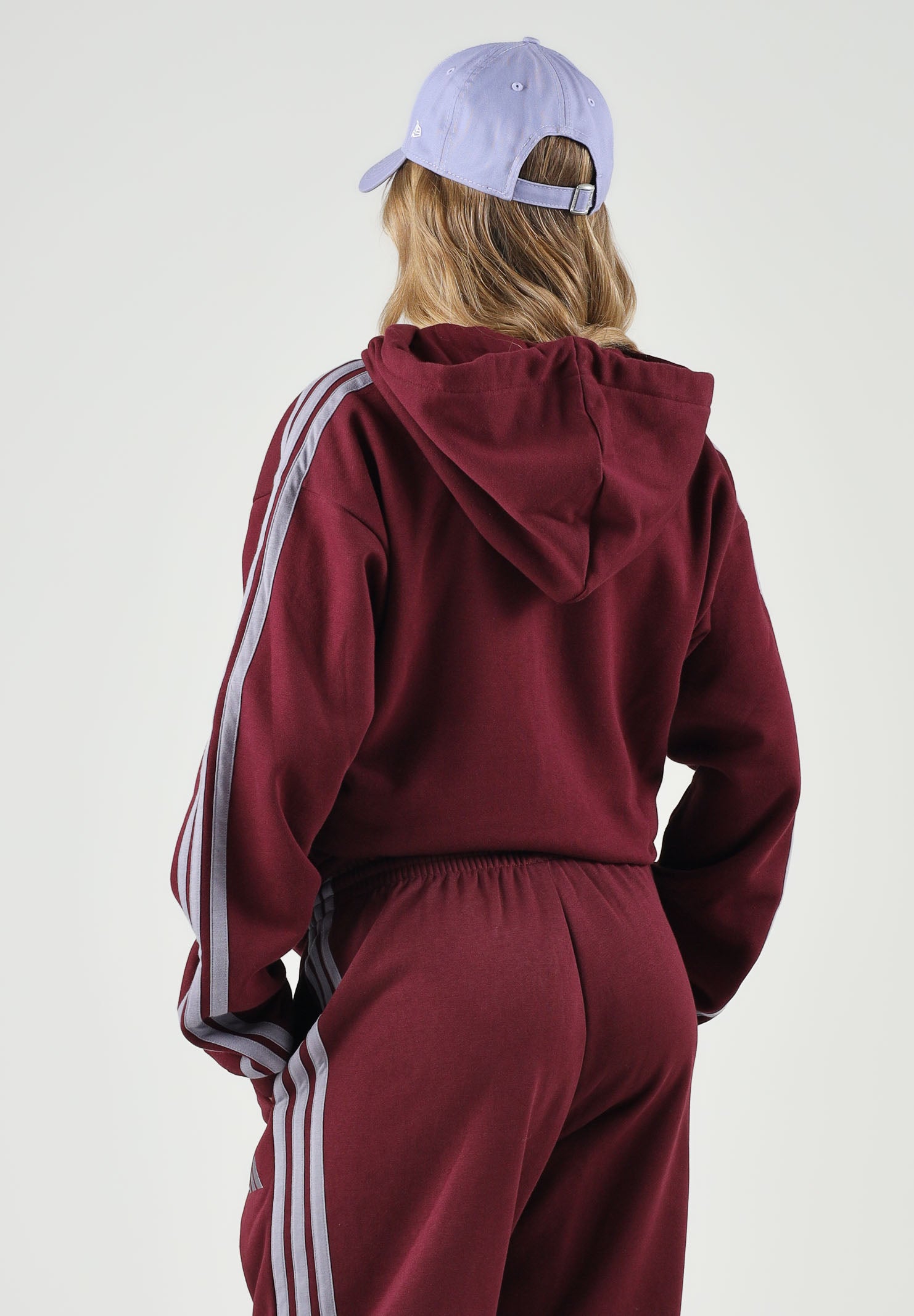 ADIDAS PERFORMANCE  Felpa con cappuccio e zip Team Maroon/Slate bordeaux e grigio lilla per uomo e donna KY4145 . ADIDAS PERFORMANCE 