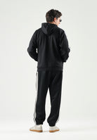 ADIDAS PERFORMANCE Essentials 3-Stripes Fleece Hoodie  felpa con cappuccio Black/White nera e bianca uomo. KY6602 . ADIDAS PERFORMANCE 