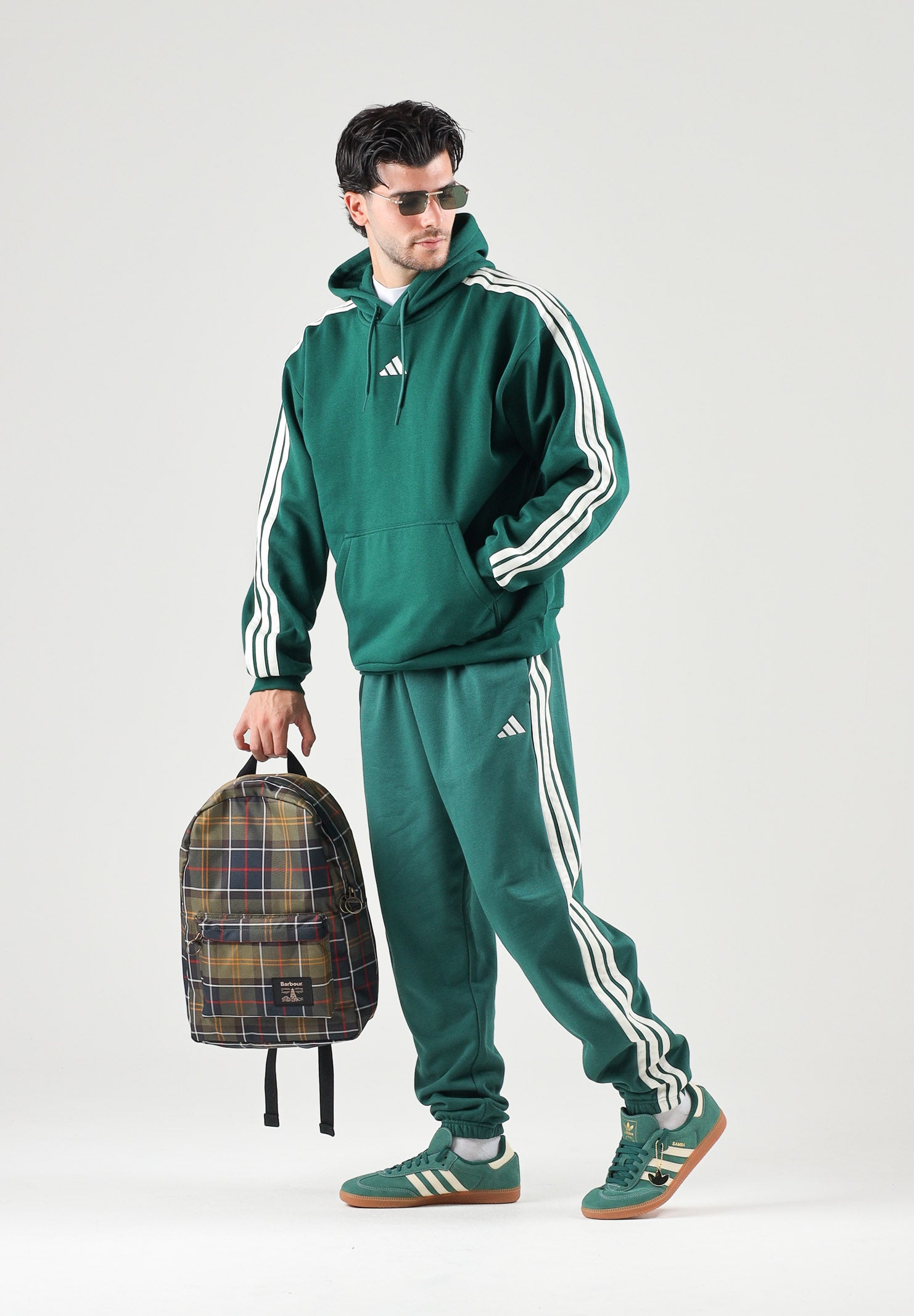 ADIDAS PERFORMANCE felpa con cappuccio CGREEN/OWHI verde  e bianco uomo. KZ1413 . ADIDAS PERFORMANCE 