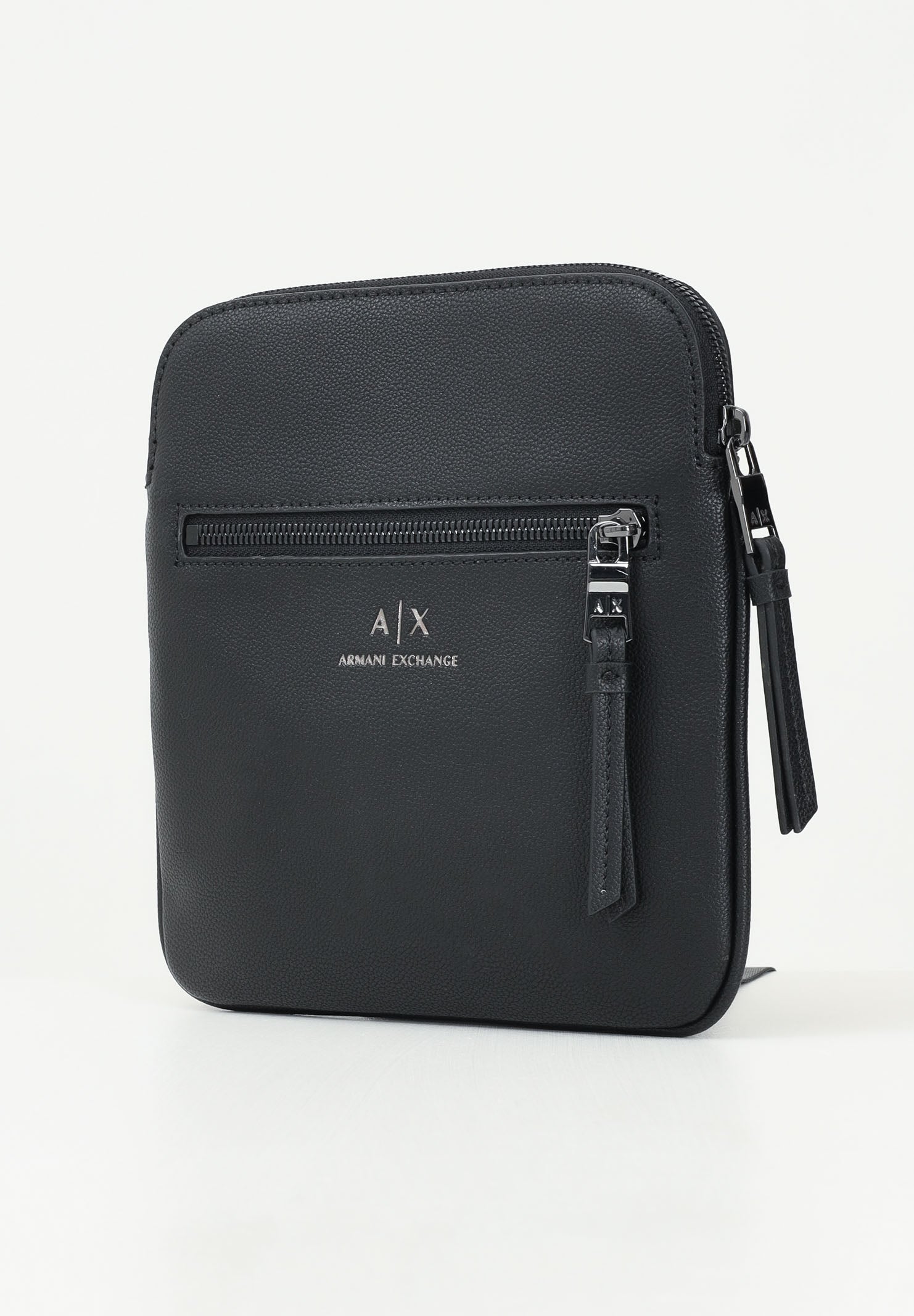 ARMANI EXCHANGE Borsello nero da uomo in ecopelle con logo frontale 952391CC830 00020 ARMANI EXCHANGE 