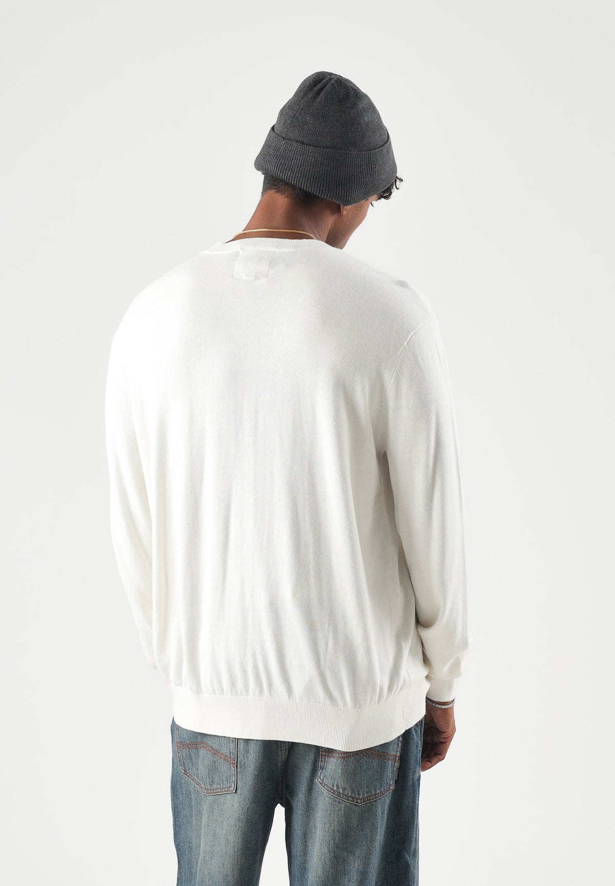 ARMANI EXCHANGE Maglione girocollo off white-bianco per uomo con polsini a costine e logo sul petto. XM000338AF12291 U0009 ARMANI EXCHANGE 